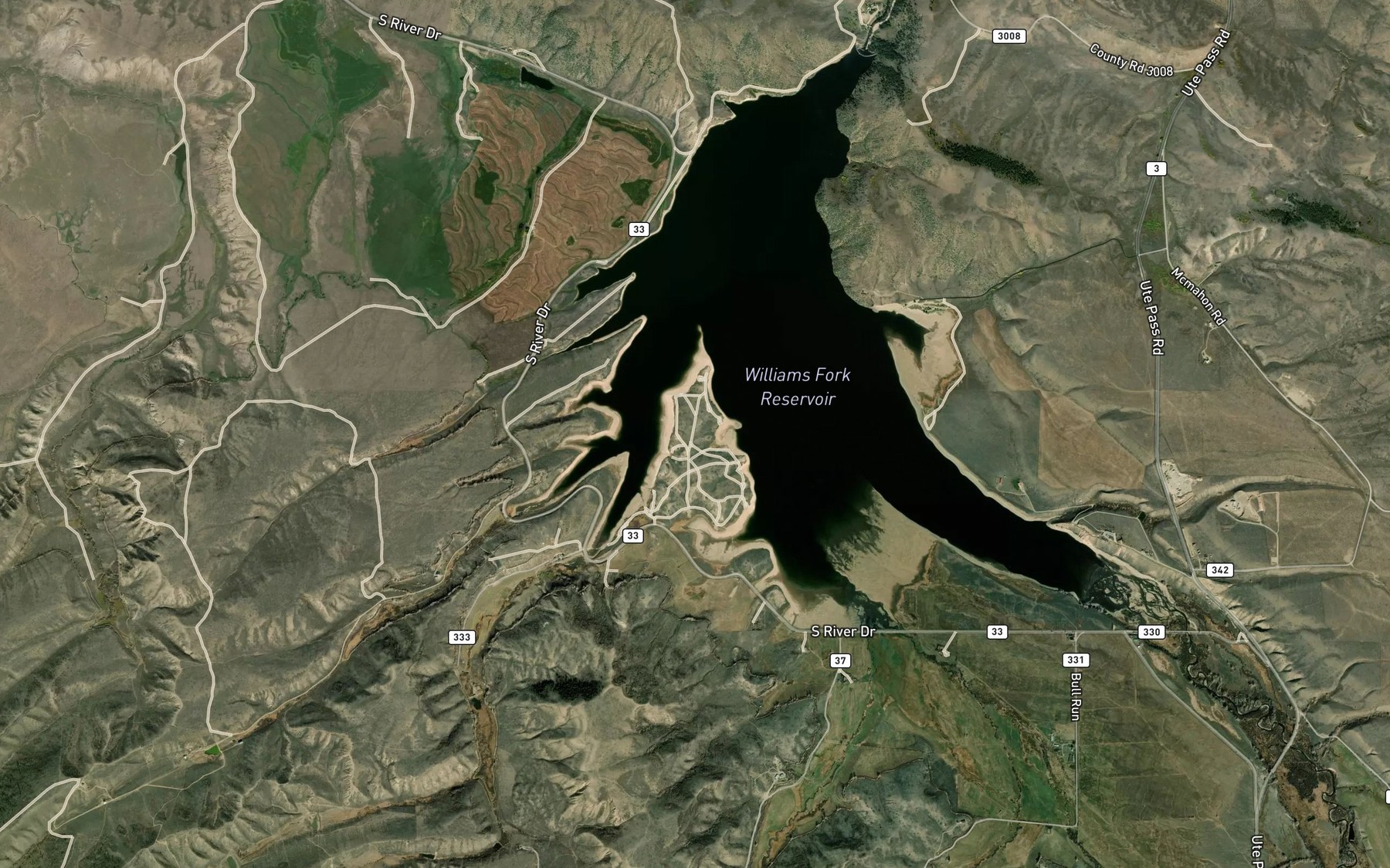 Satellite map of the Kinney Creek
