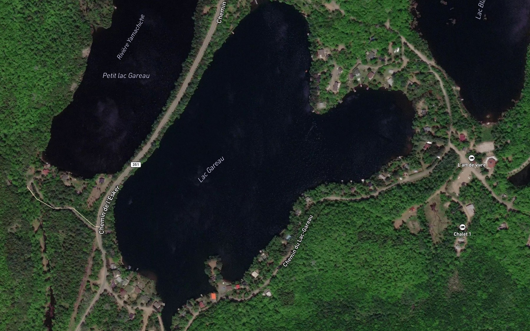 Satellite map of the Lac Gareau