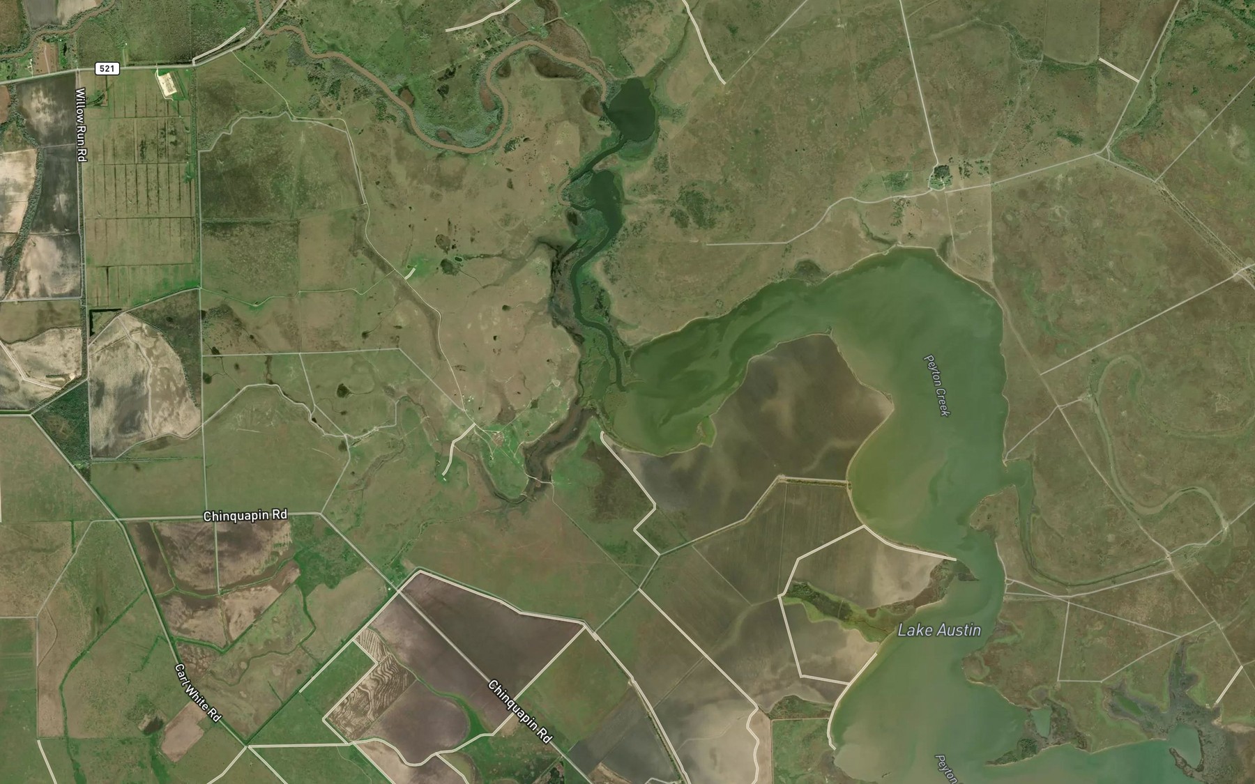 Satellite map of the Peyton Creek