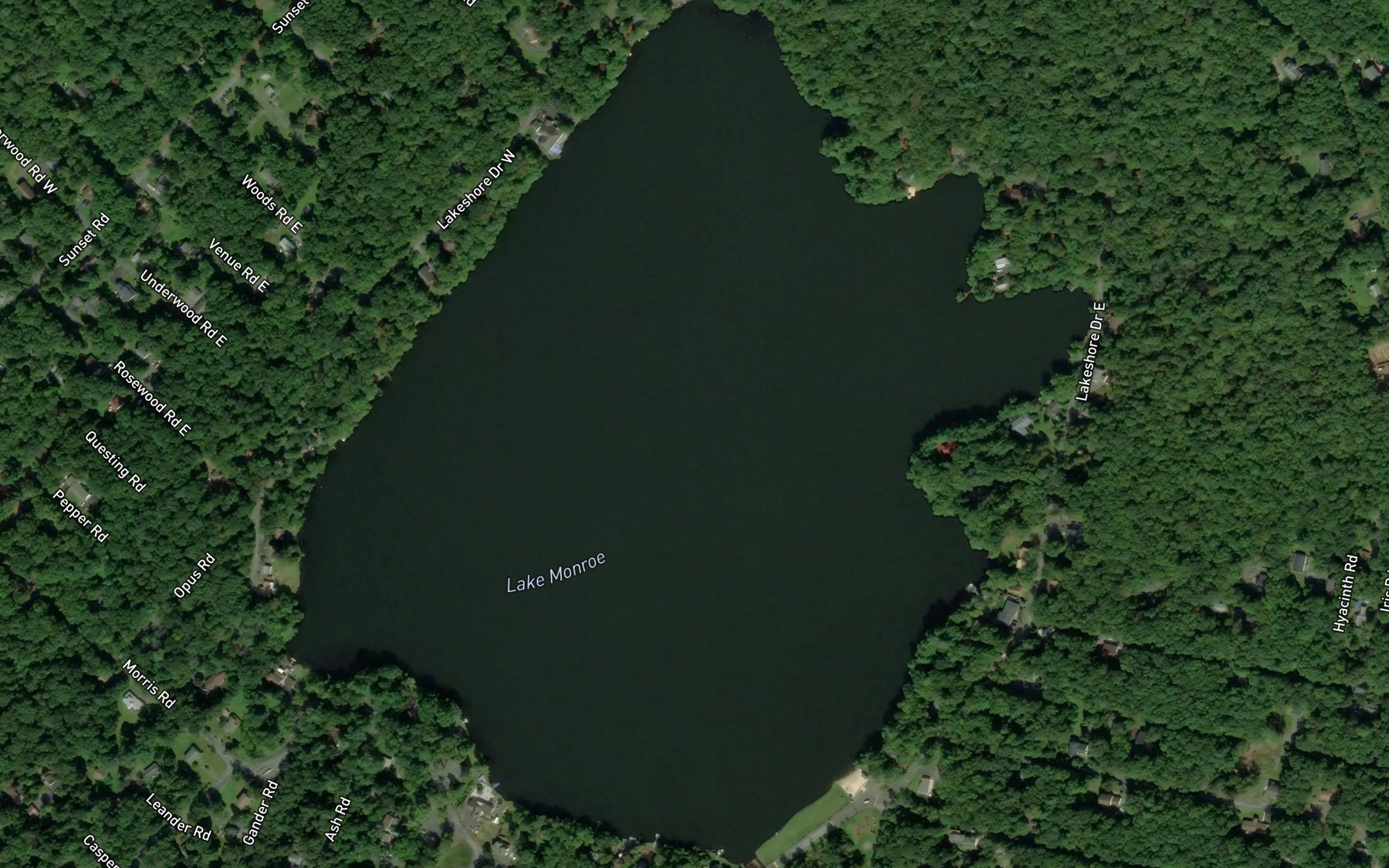 Satellite map of the Lake Monroe