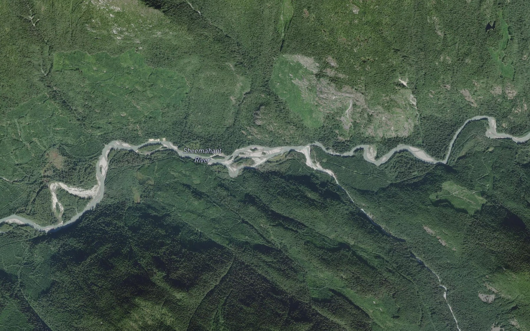 Satellite map of the Lemolo Creek