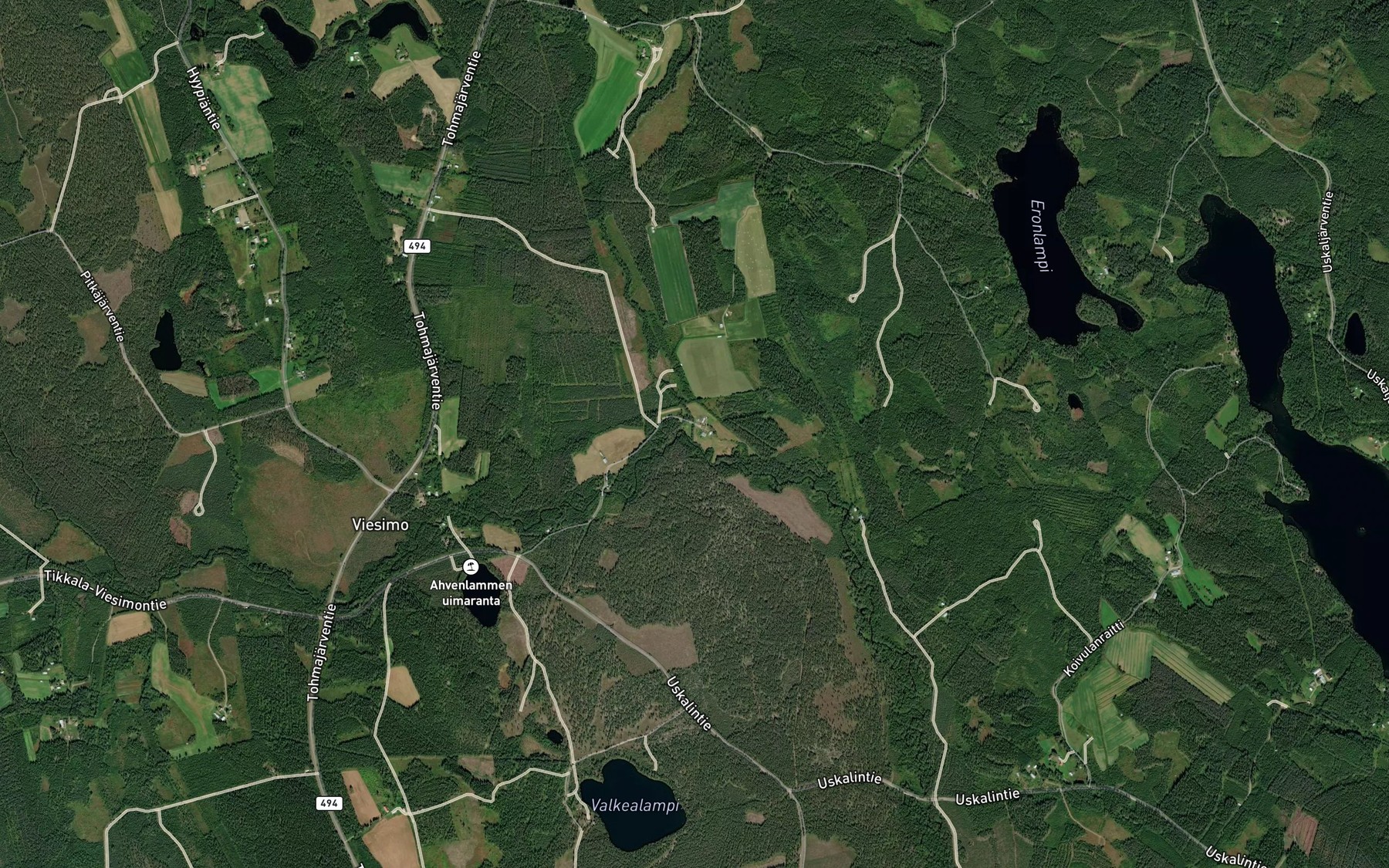 Satellite map of the Riuttapuro