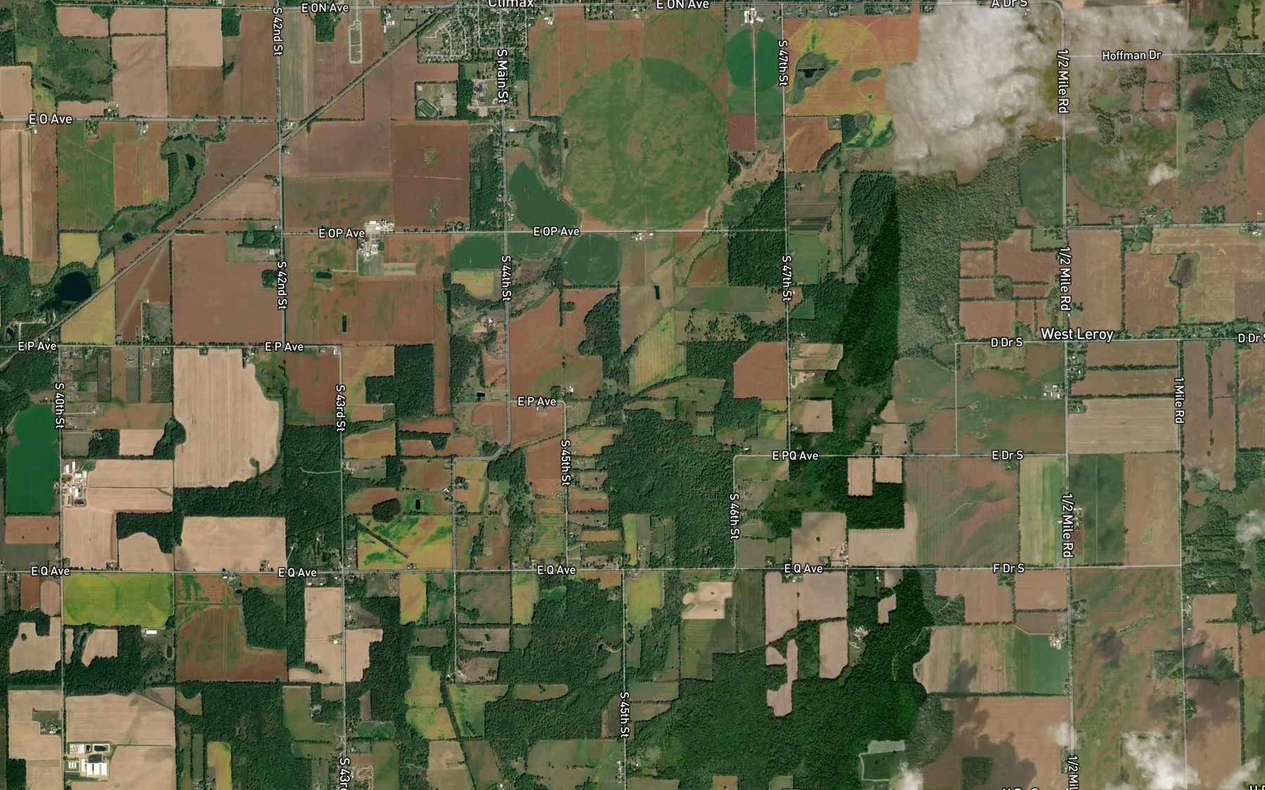 Satellite map of the Willow Swamp Drain
