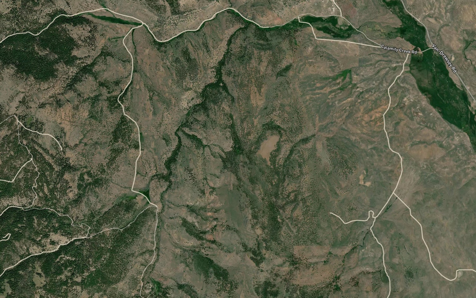 Satellite map of the Diamond J Spring