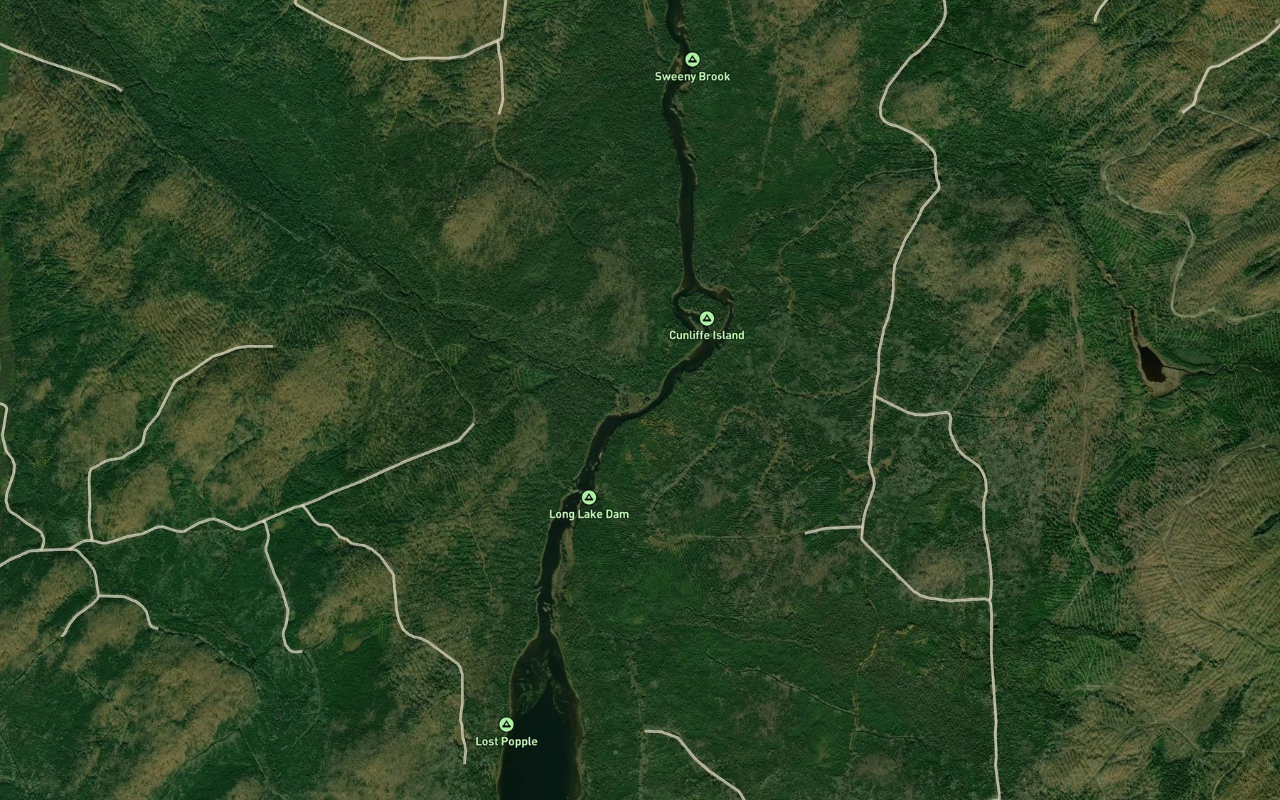 Satellite map of the Harding Brook