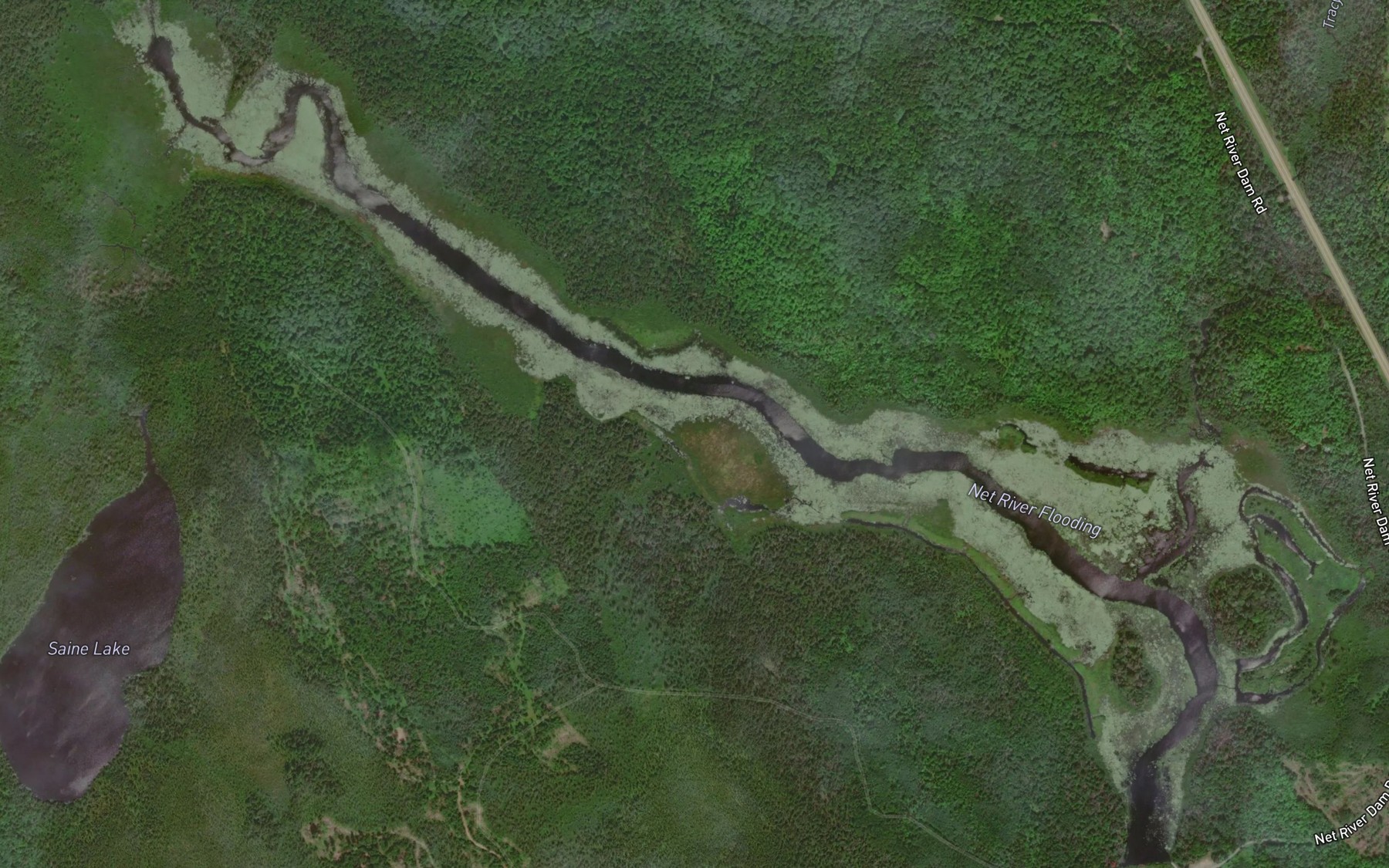 Satellite map of the Net River Flooding