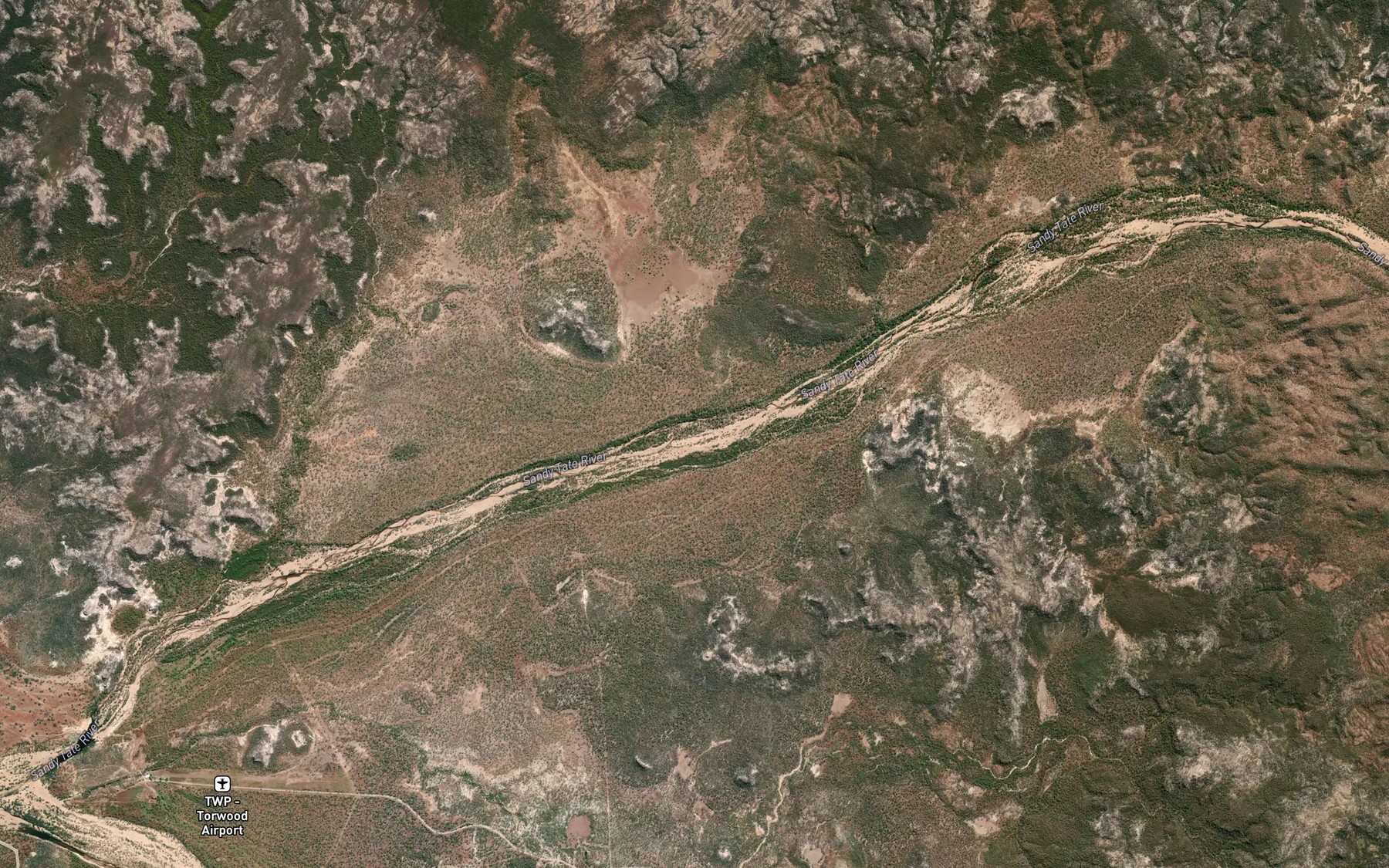 Satellite map of the Tate River