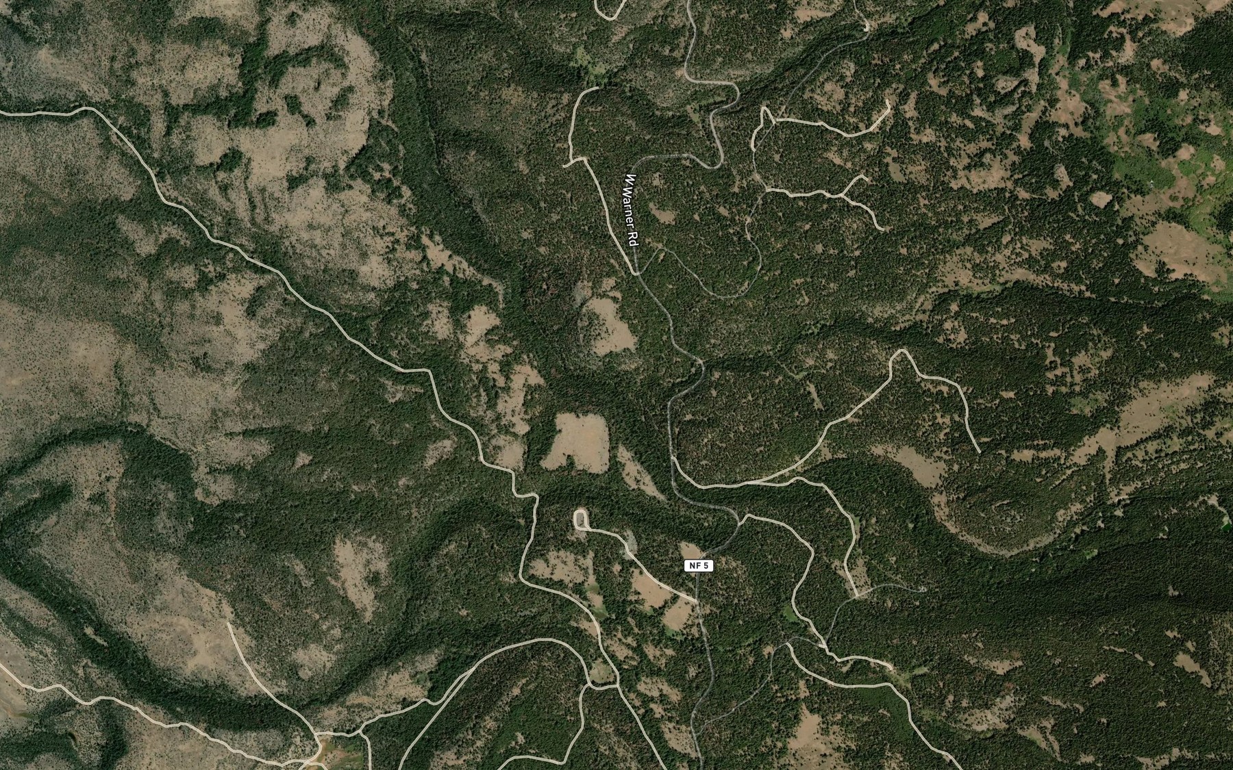 Satellite map of the South Fork Pine Creek