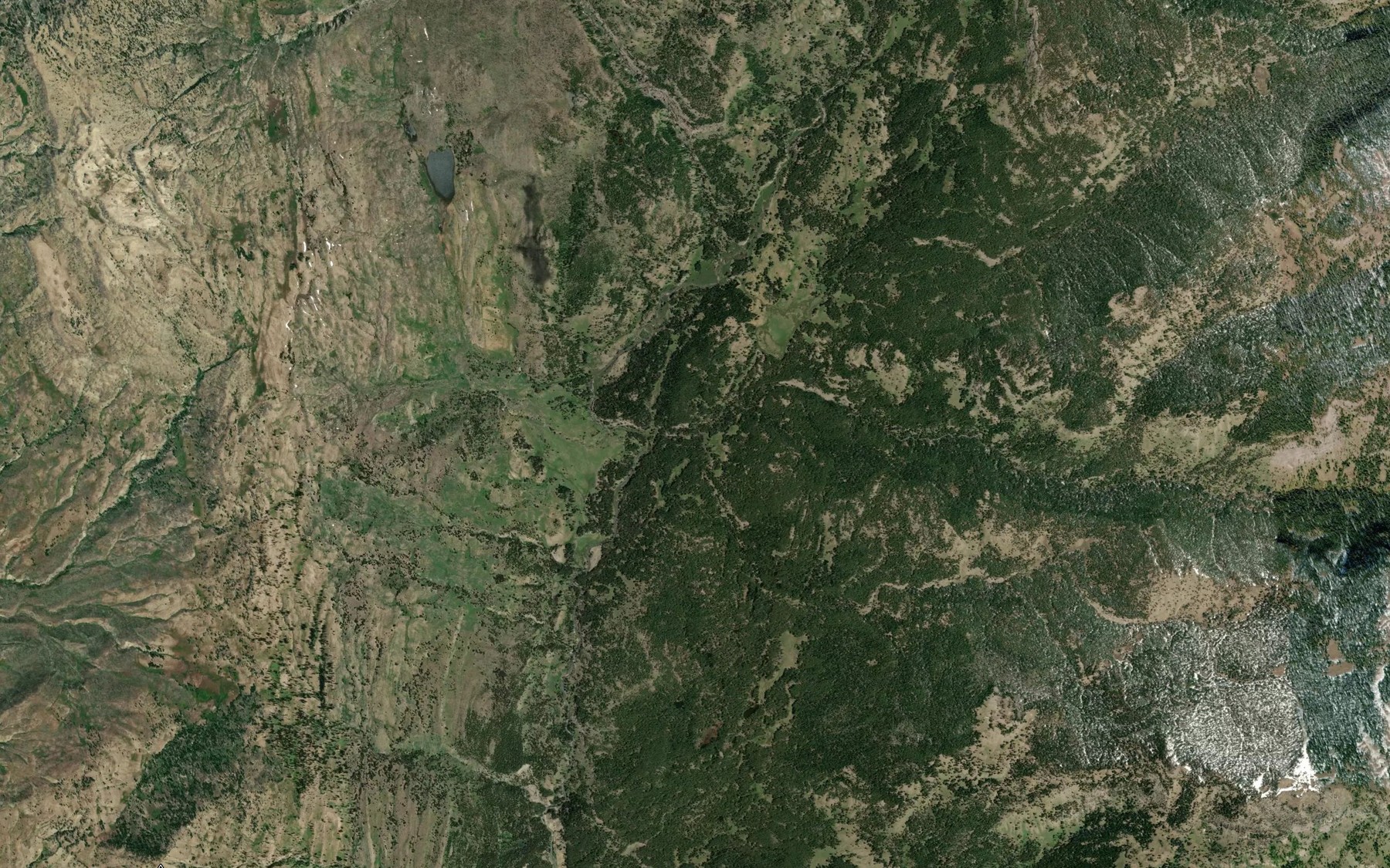 Satellite map of the Weasel Creek