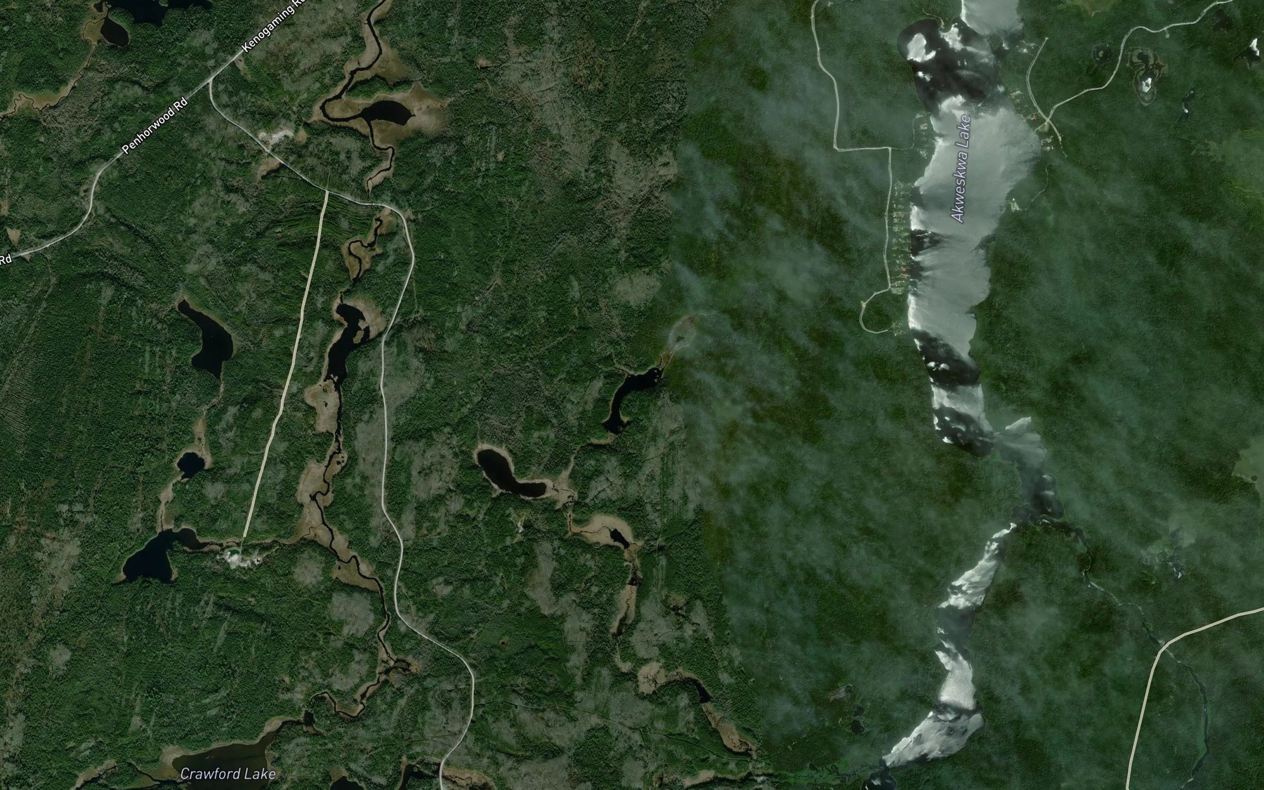 Satellite map of the Napier Lake