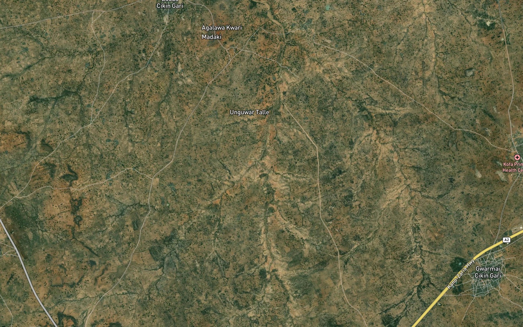Satellite map of the River Kunza