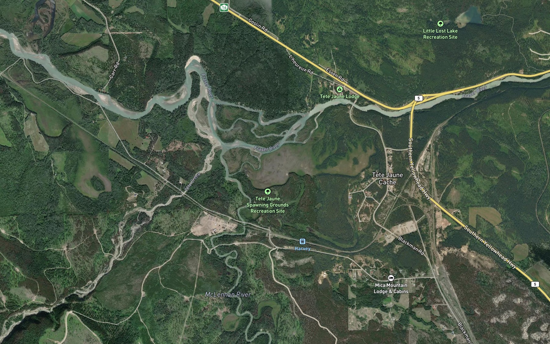 Satellite map of the Goslin Creek