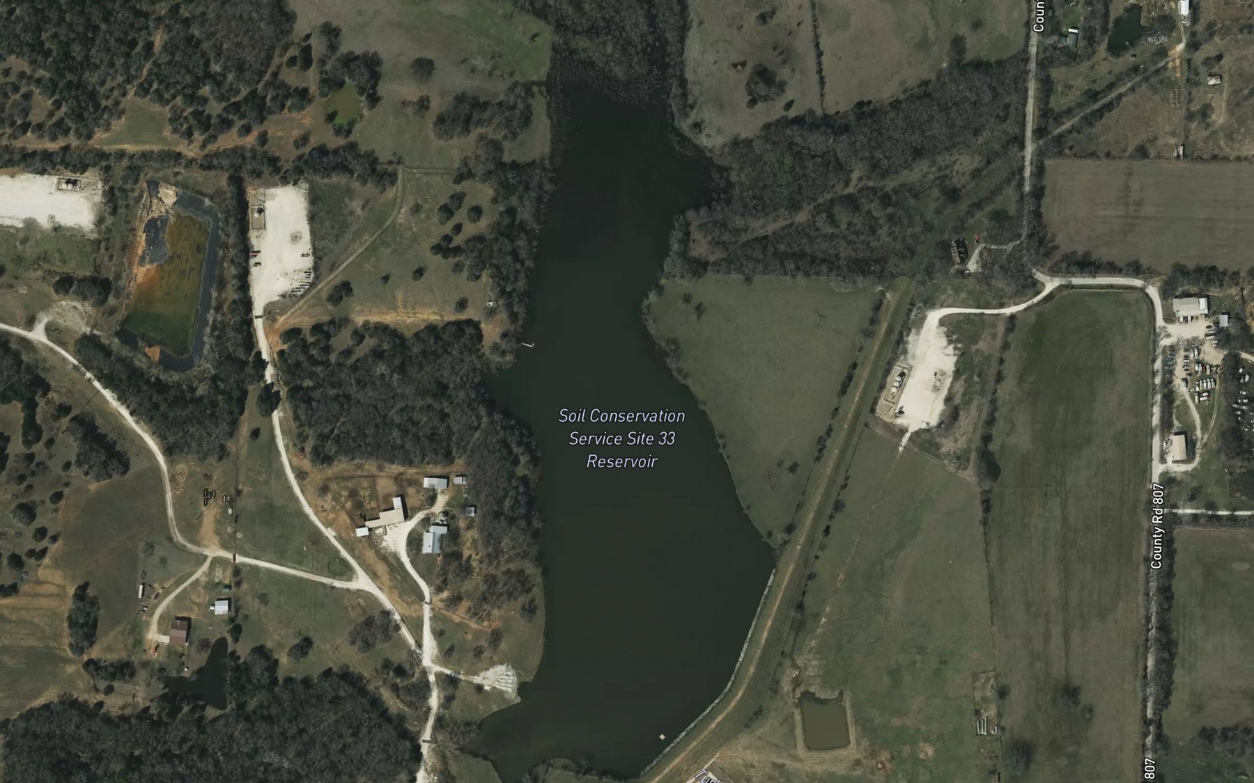 Satellite map of the Soil Conservation Service Site 33 Reservoir