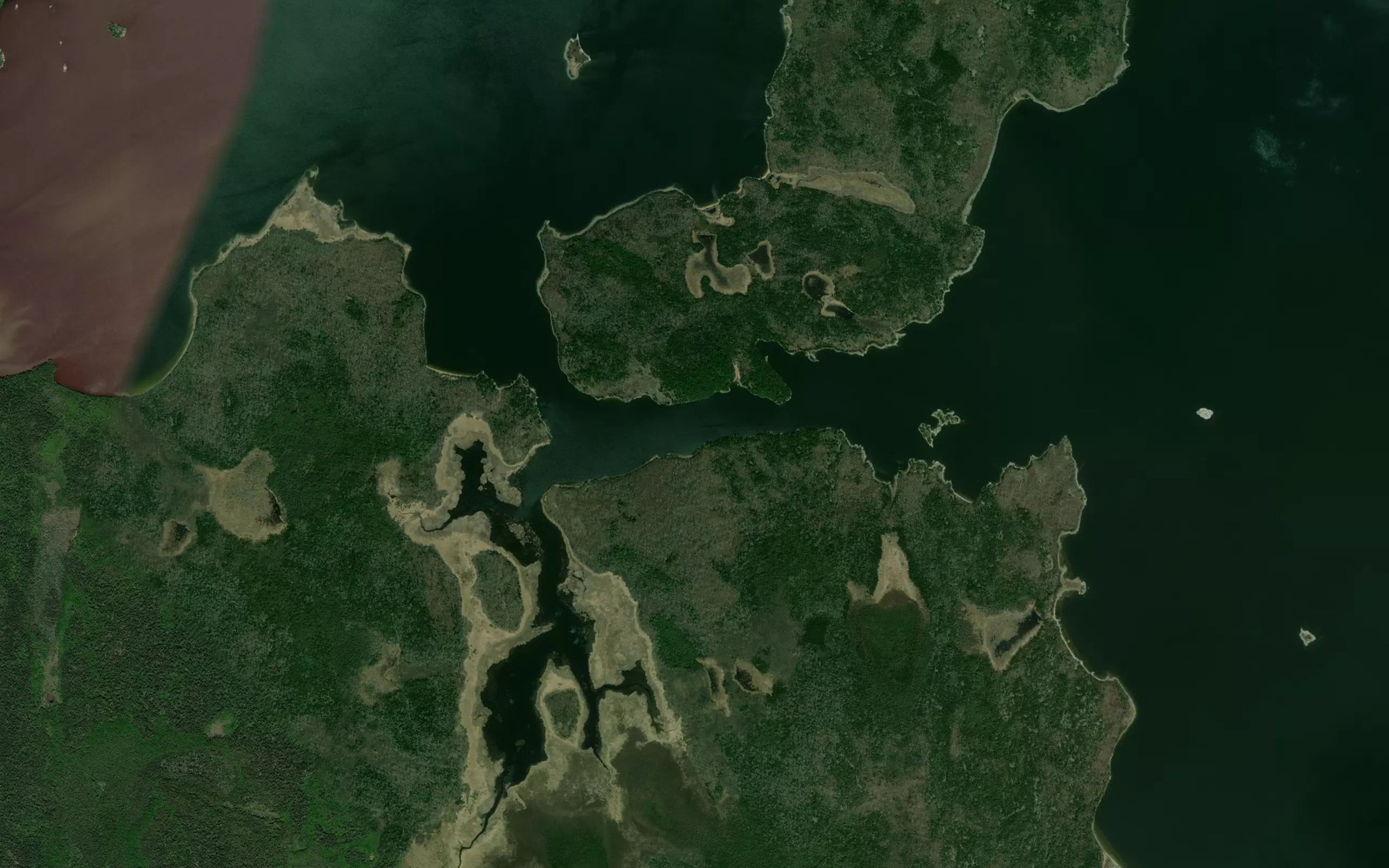Satellite map of the Dawson Channel