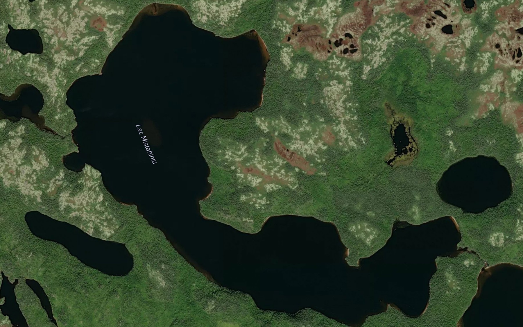 Satellite map of the Lac Mistahiniu
