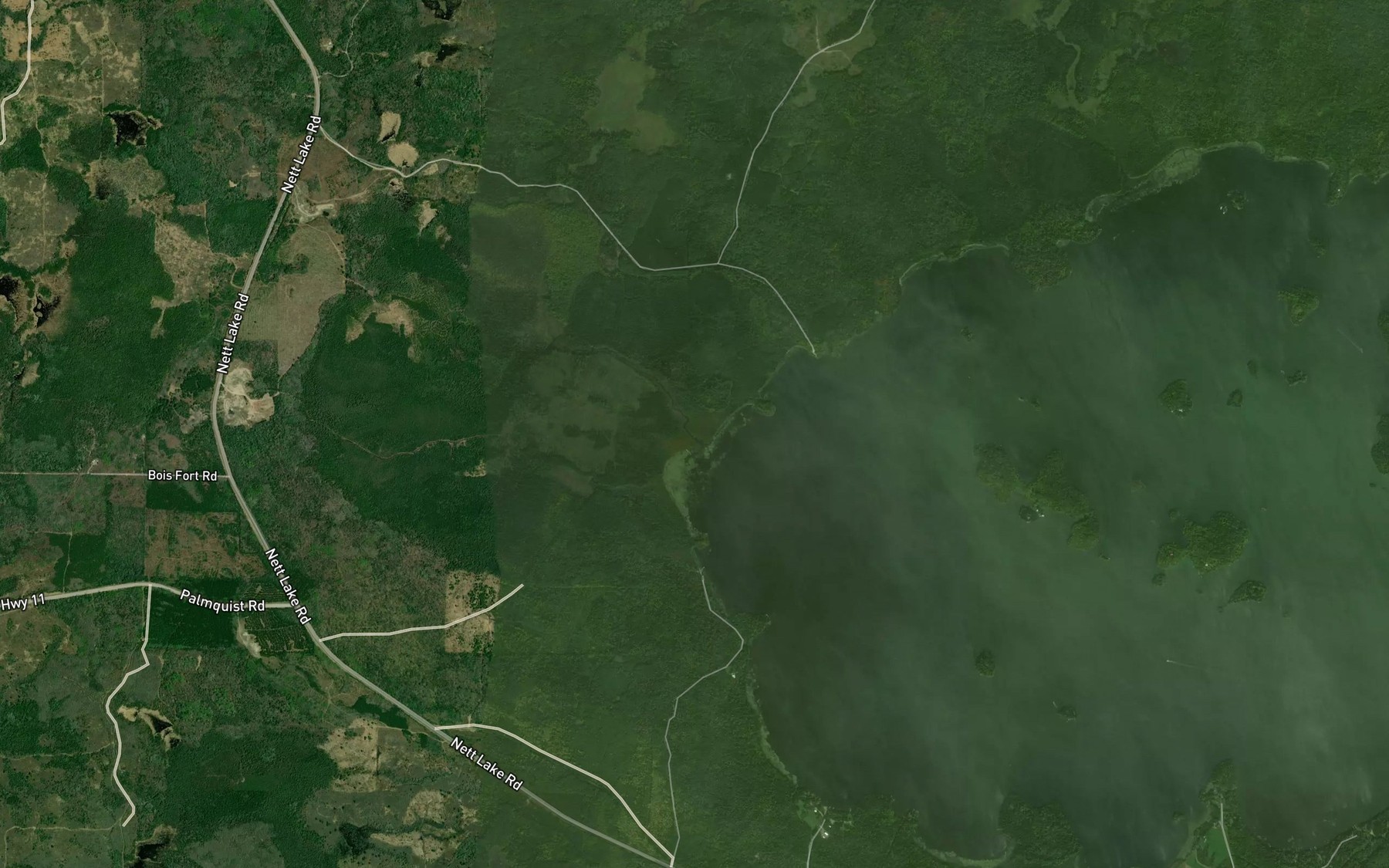 Satellite map of the Franey Creek