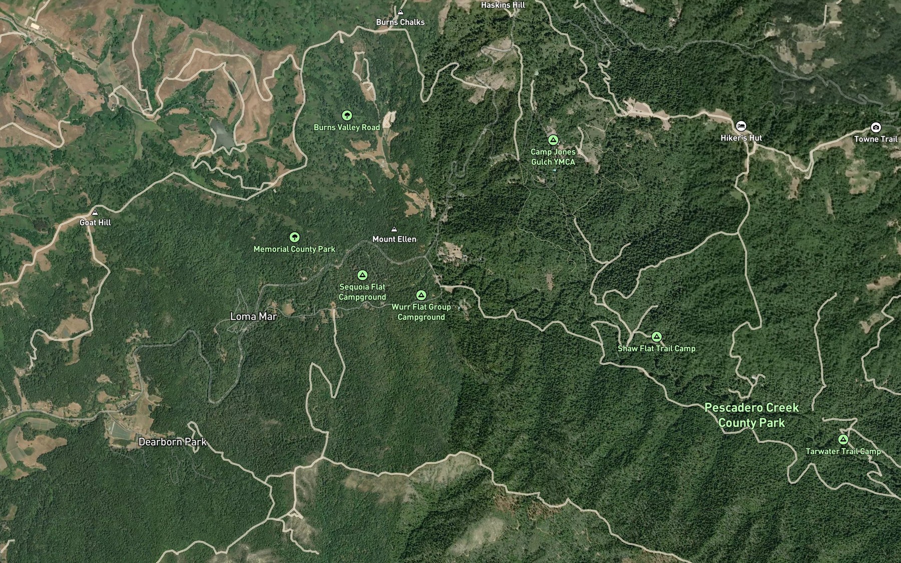 Satellite map of the Hoffman Creek
