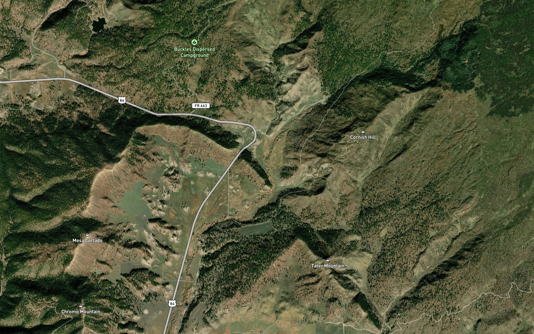 Satellite map of the Spring Creek