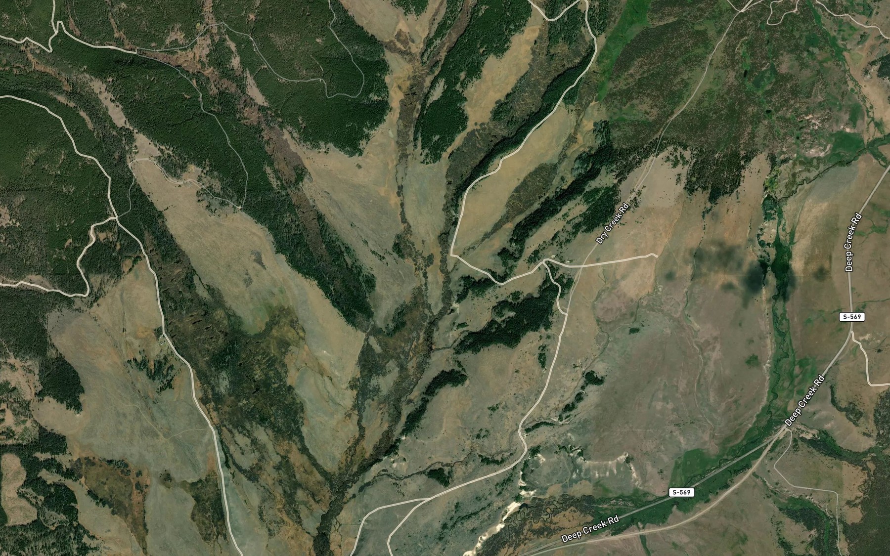 Satellite map of the Tenmile Creek