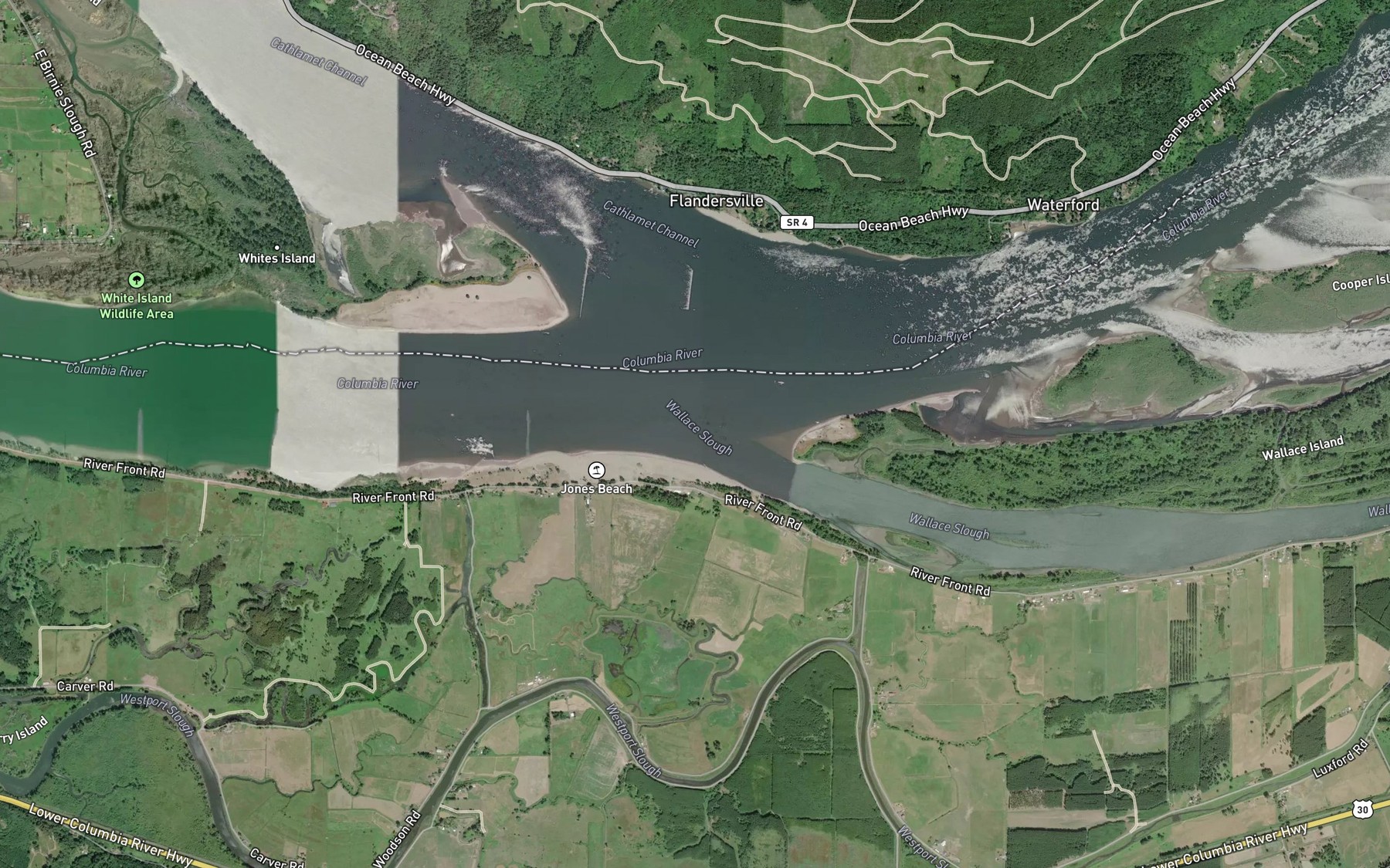 Satellite map of the Wallace Slough