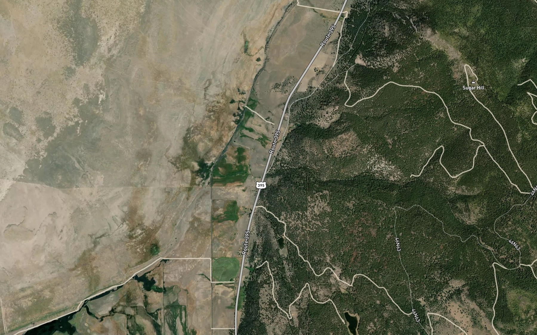 Satellite map of the Ross Creek