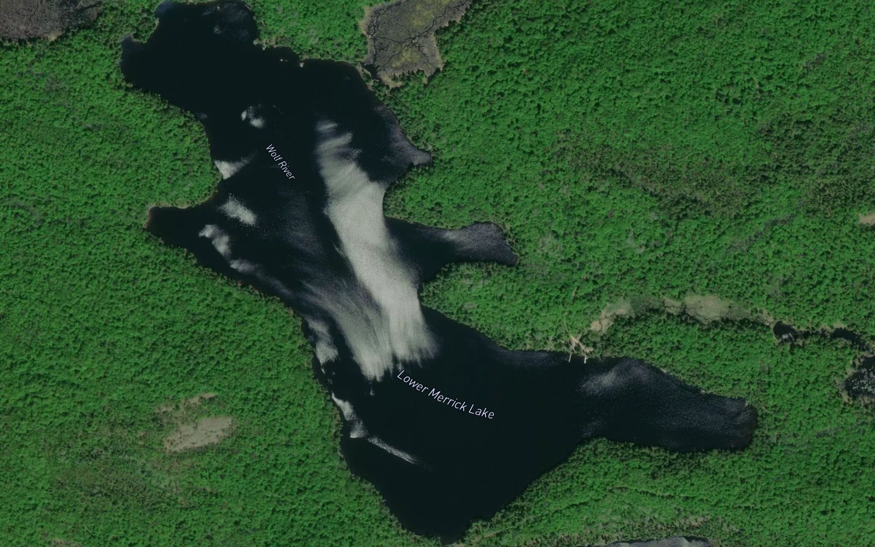 Satellite map of the Lower Merrick Lake
