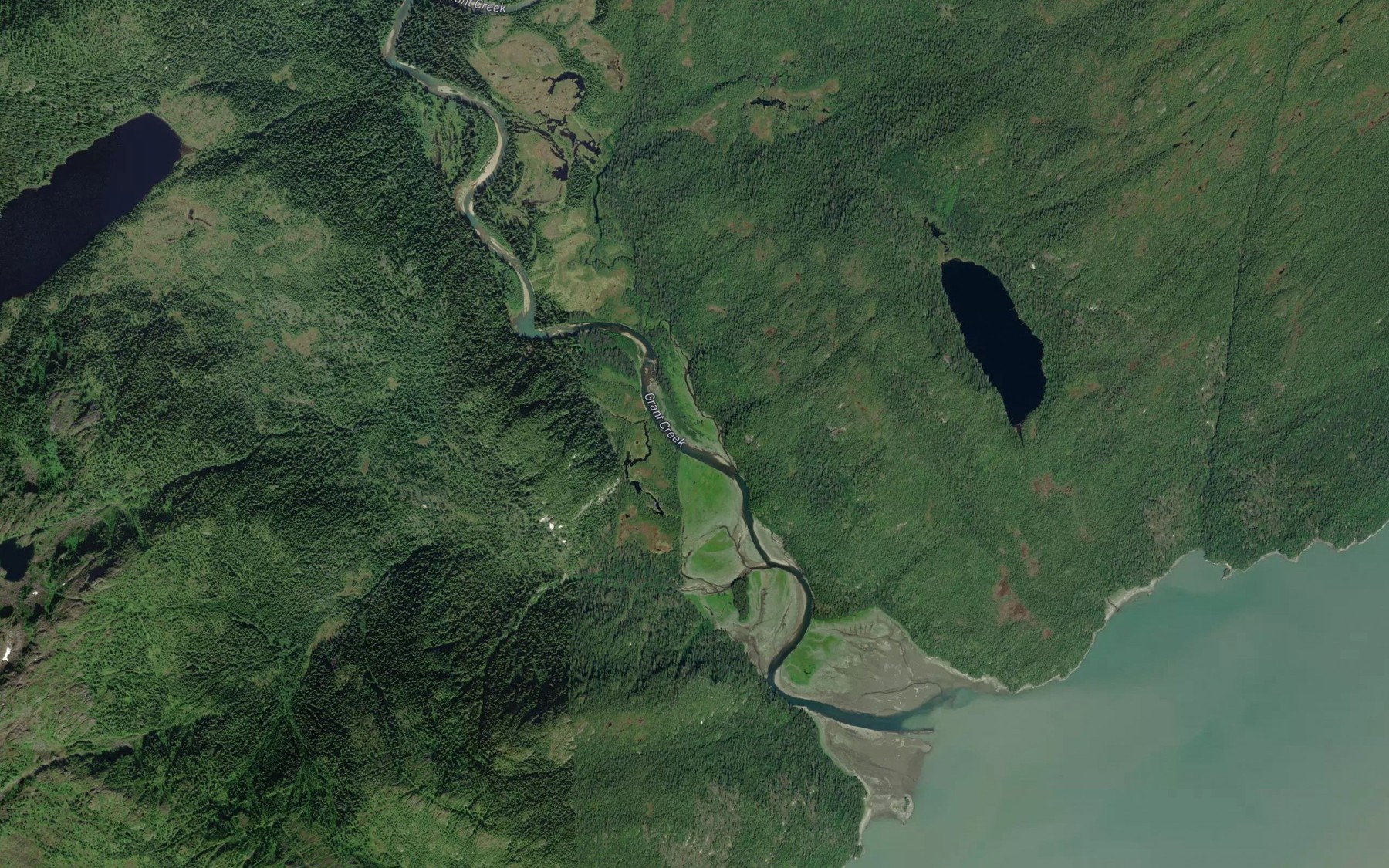 Satellite map of the Grant Creek