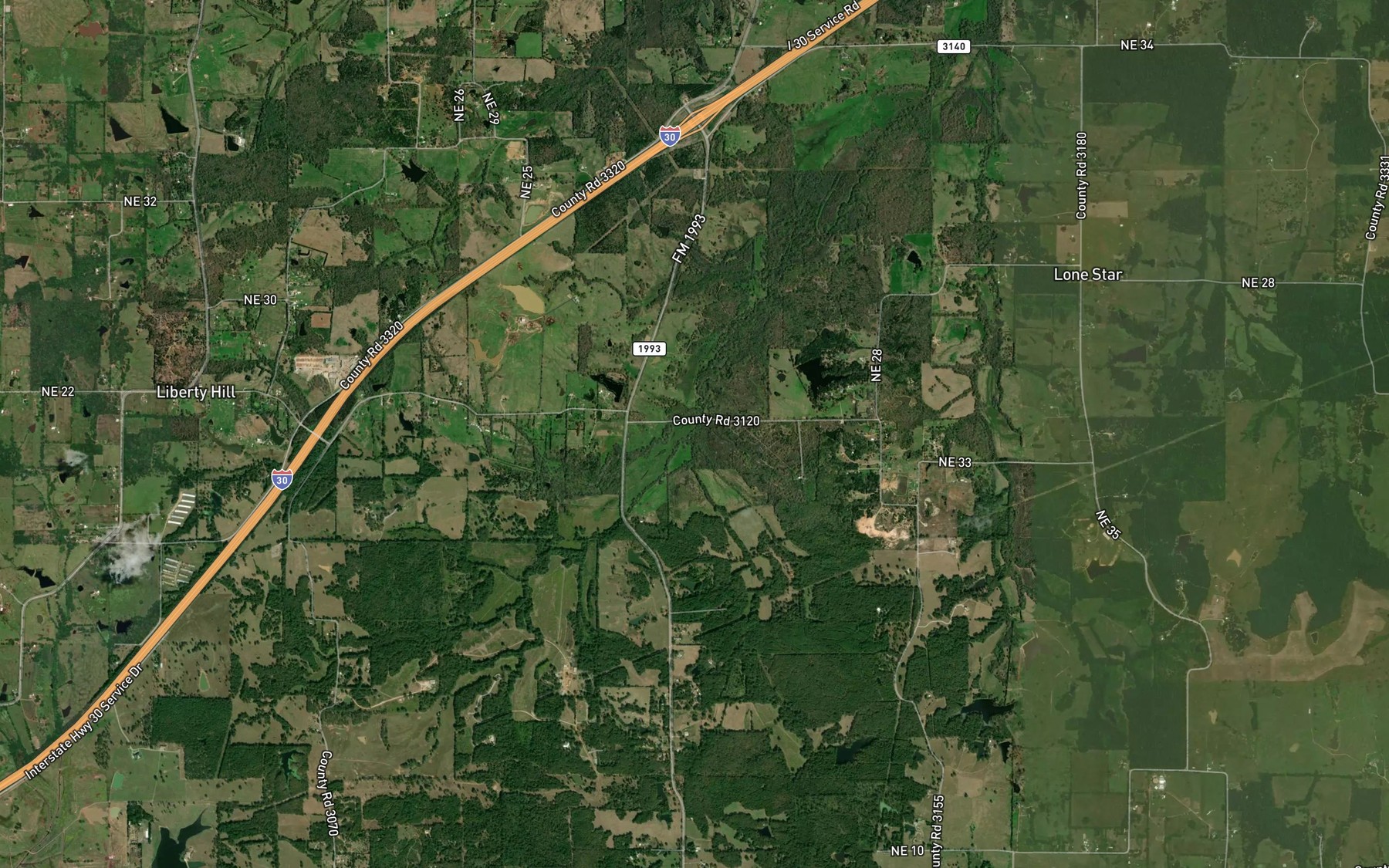 Satellite map of the East Fork Horse Creek