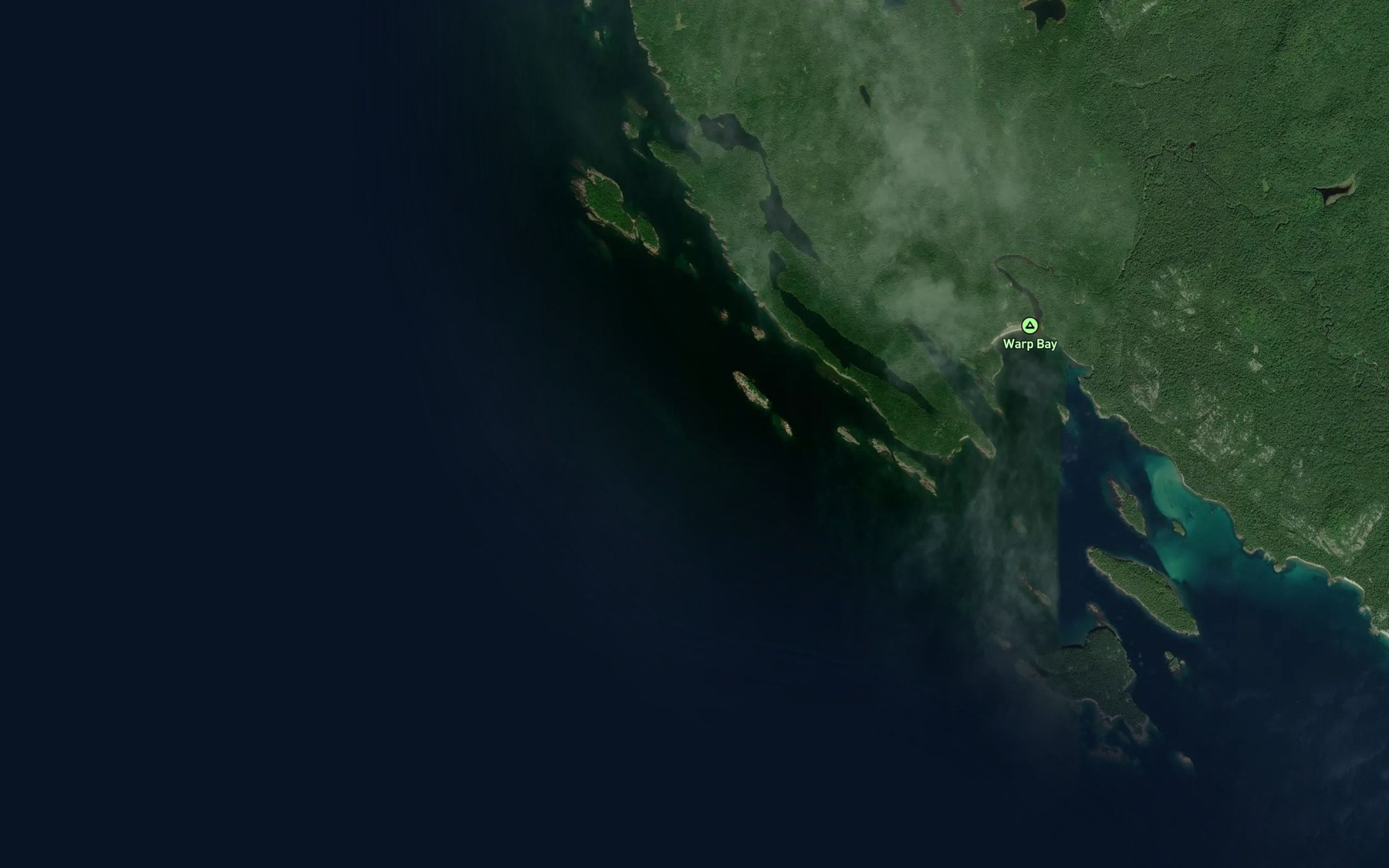 Satellite map of the Tugboat Channel