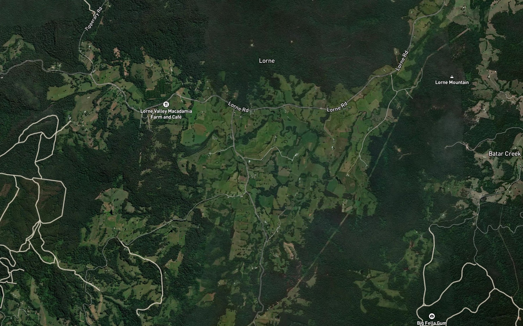 Satellite map of the Saddles Creek