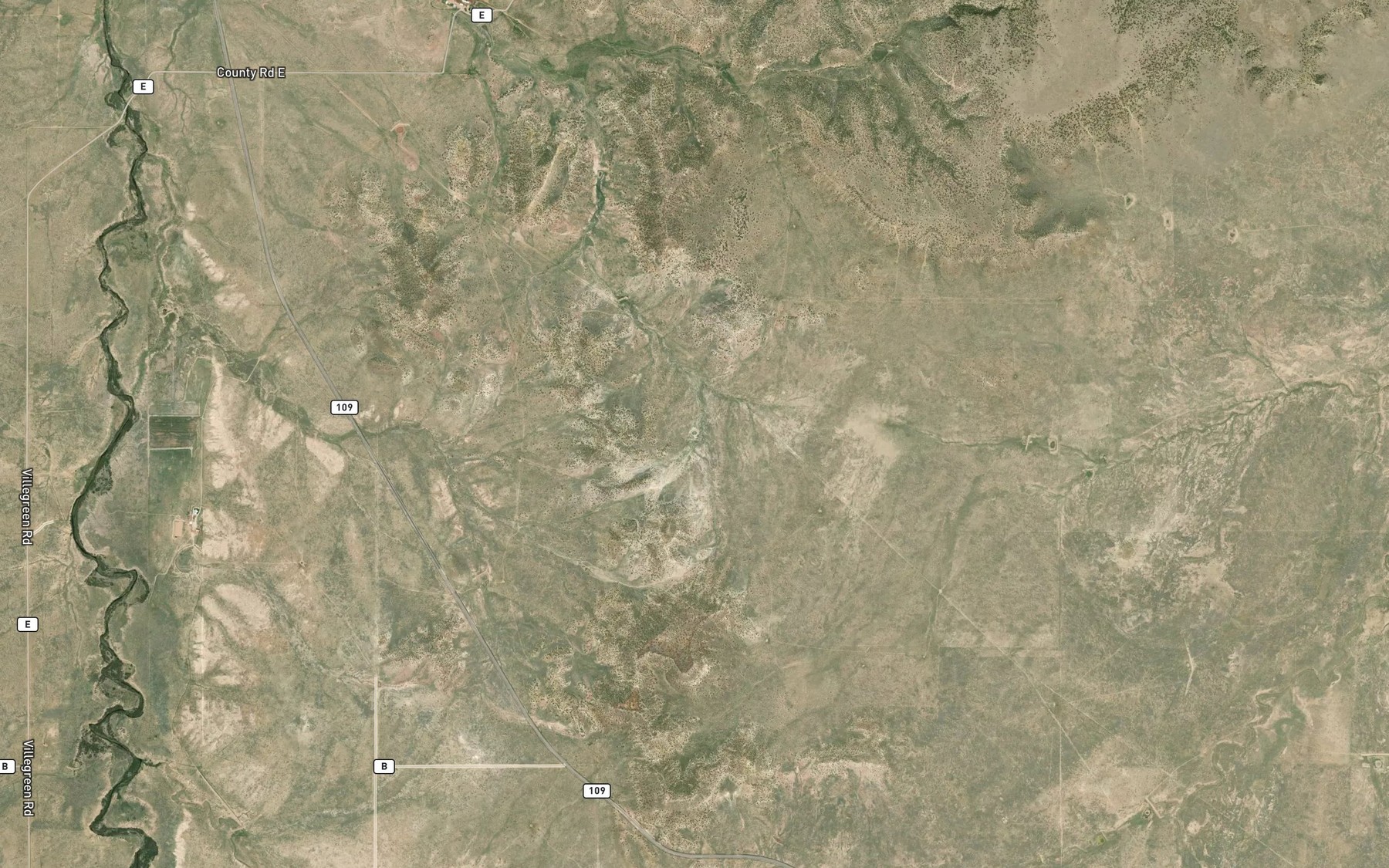Satellite map of the West Parsons Reservoir