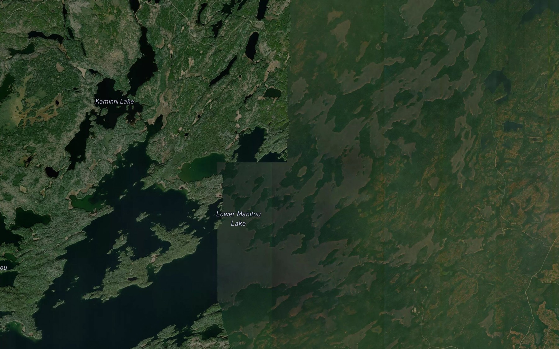Satellite map of the Lower Manitou Lake