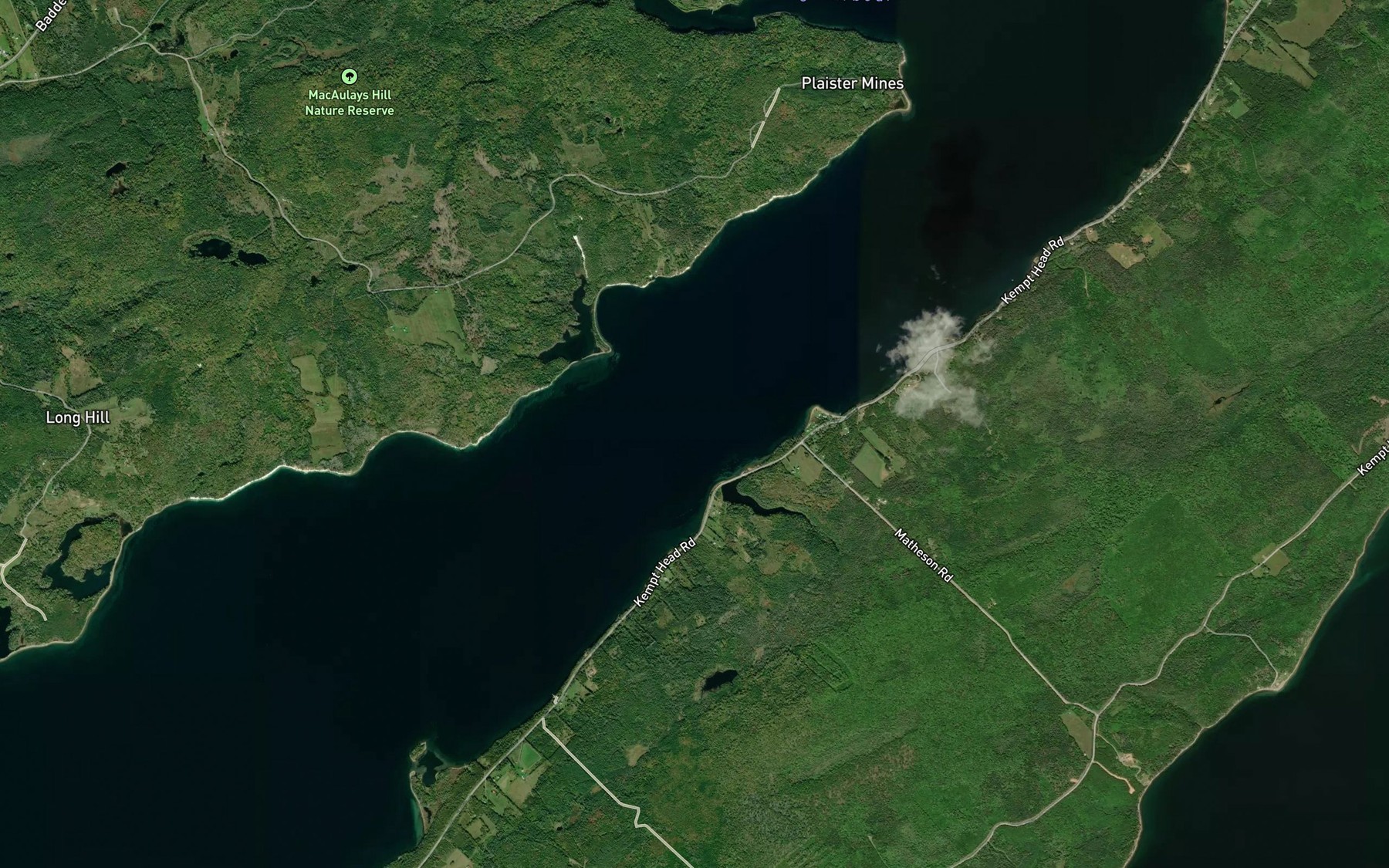 Satellite map of the Starks Pond
