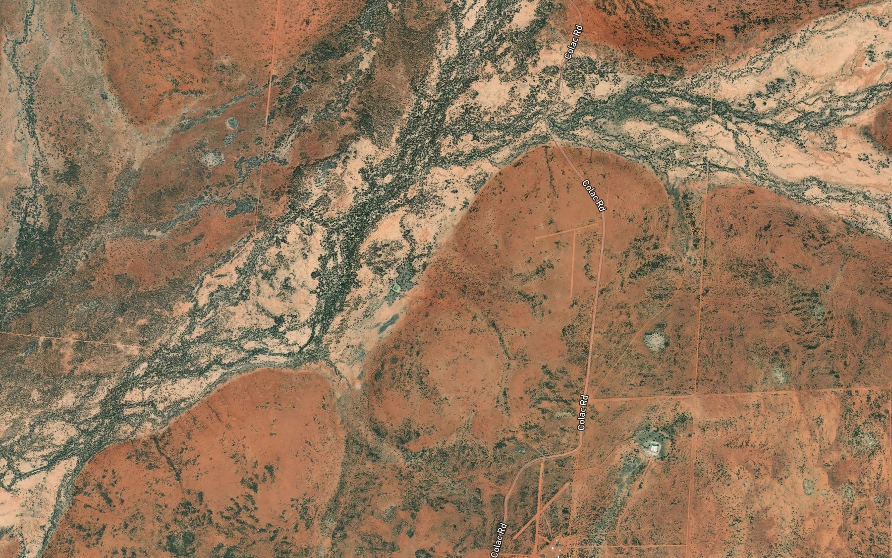Satellite map of the Amelia Creek