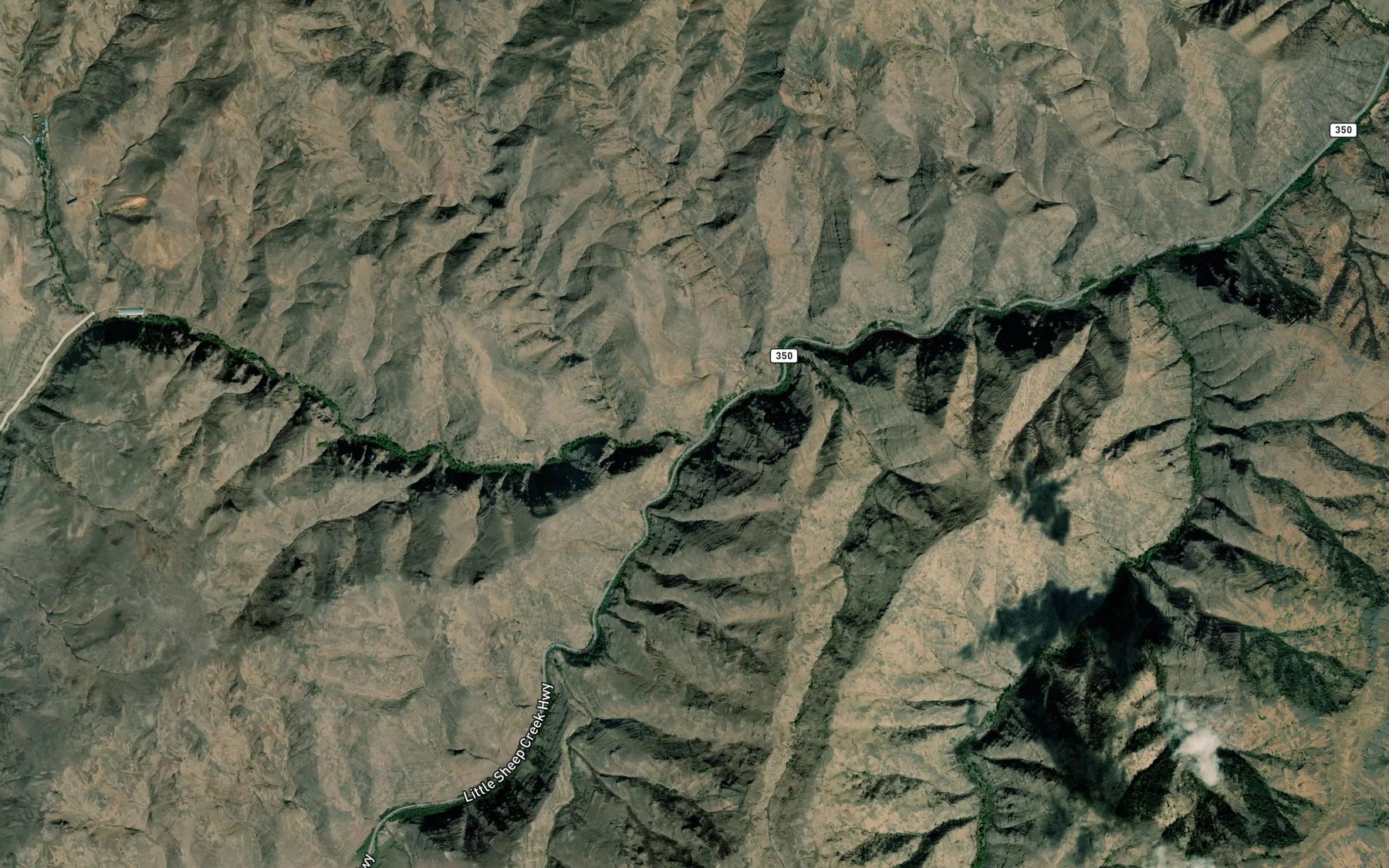 Satellite map of the Lightning Creek