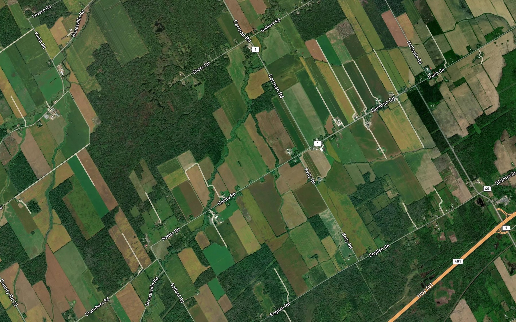 Satellite map of the Brown Drain