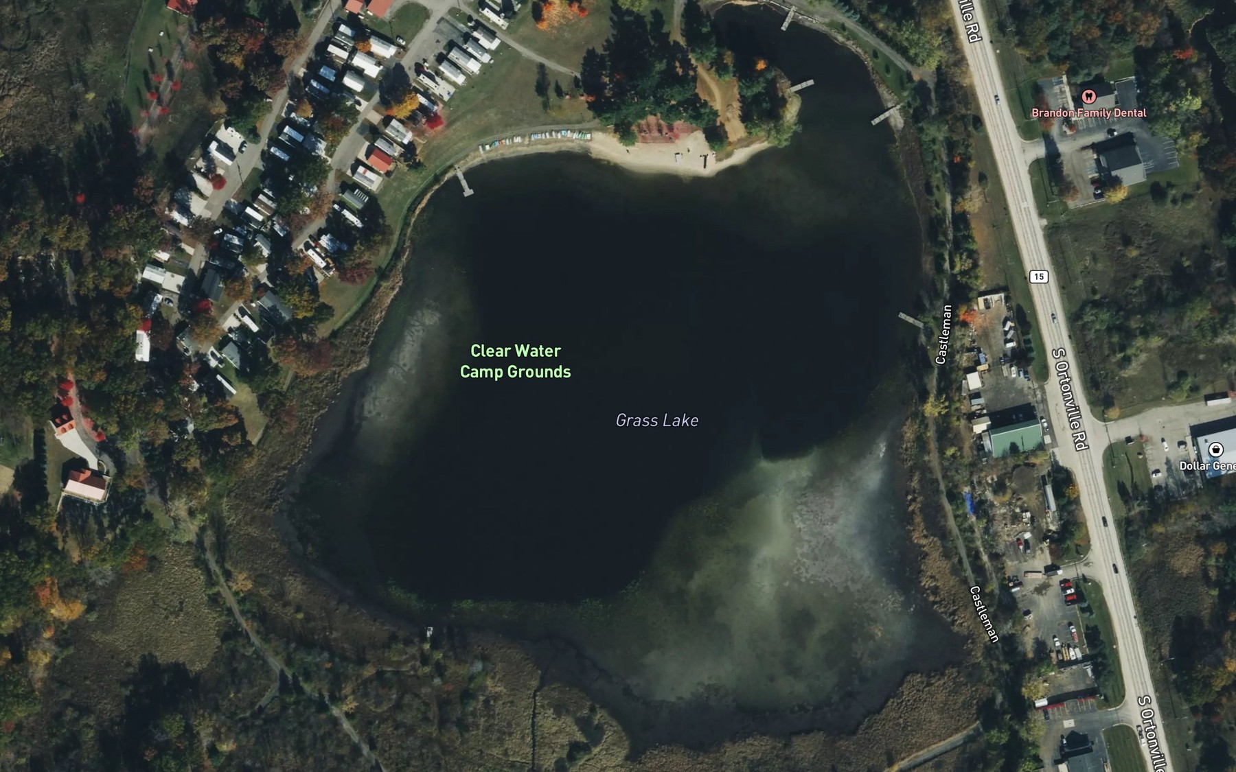 Satellite map of the Grass Lake