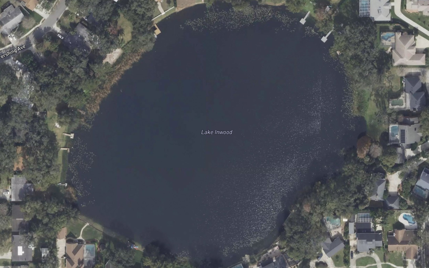 Satellite map of the Lake Inwood