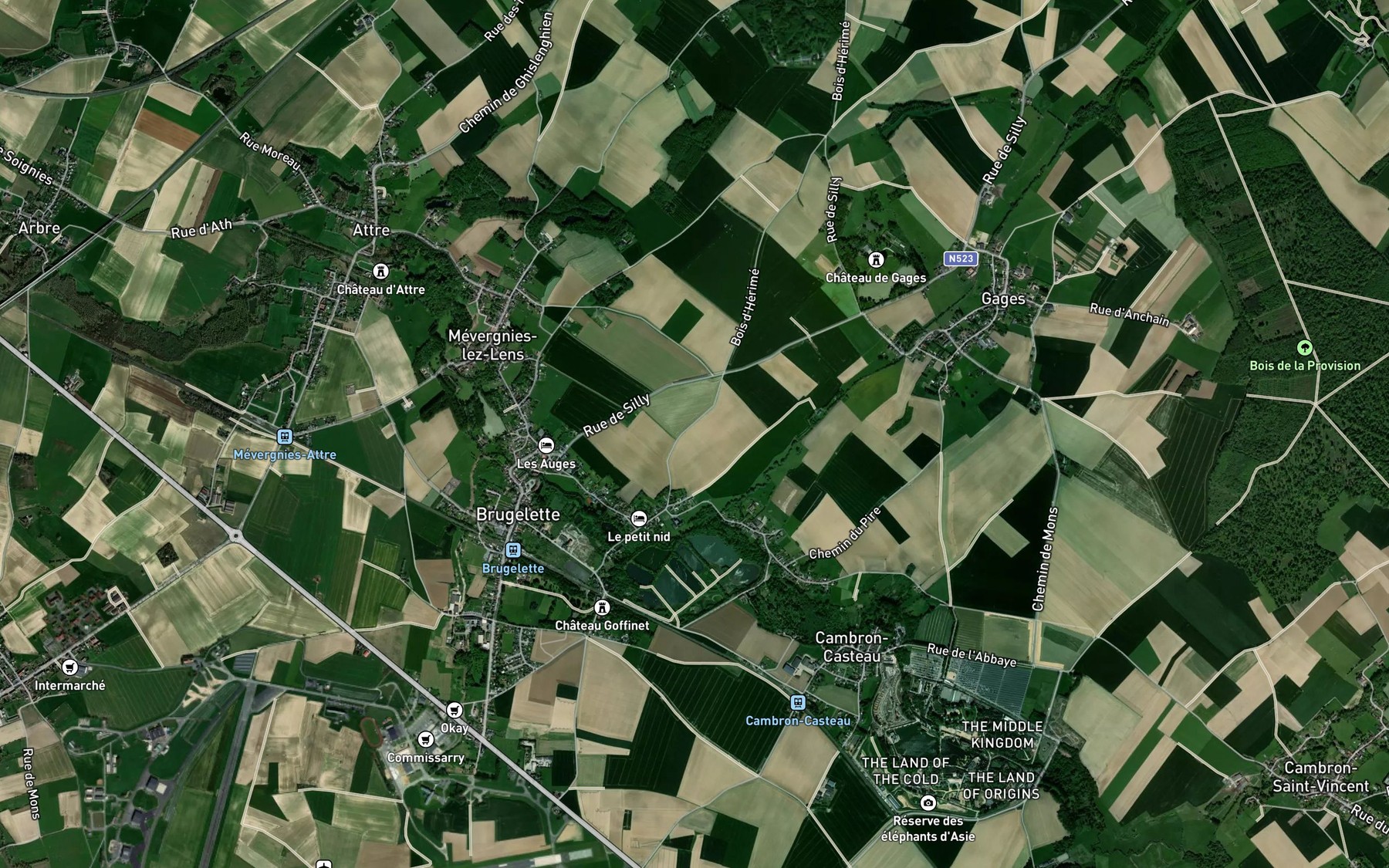 Satellite map of the Petite Dendre