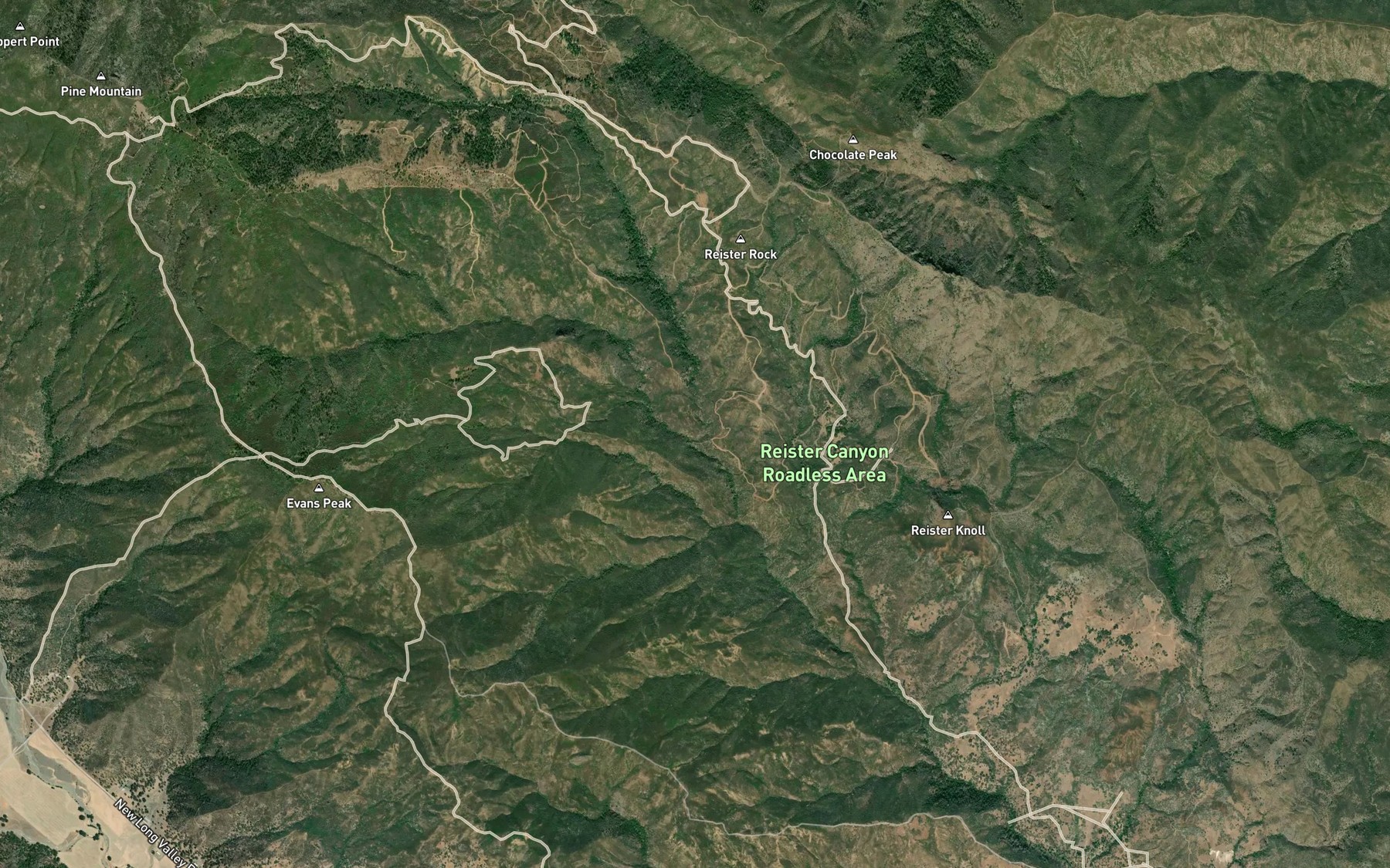 Satellite map of the North Fork Wolf Creek