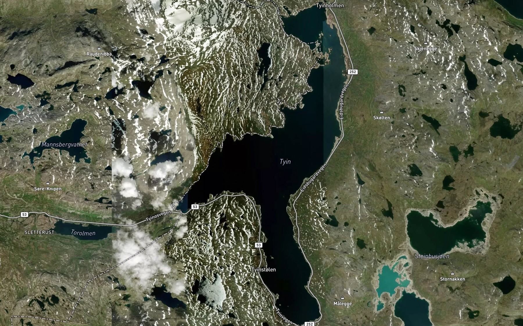 Satellite map of the Tyin