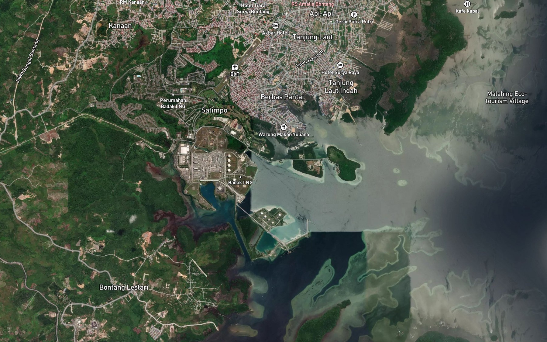 Satellite map of the Pelabuhan Bontang