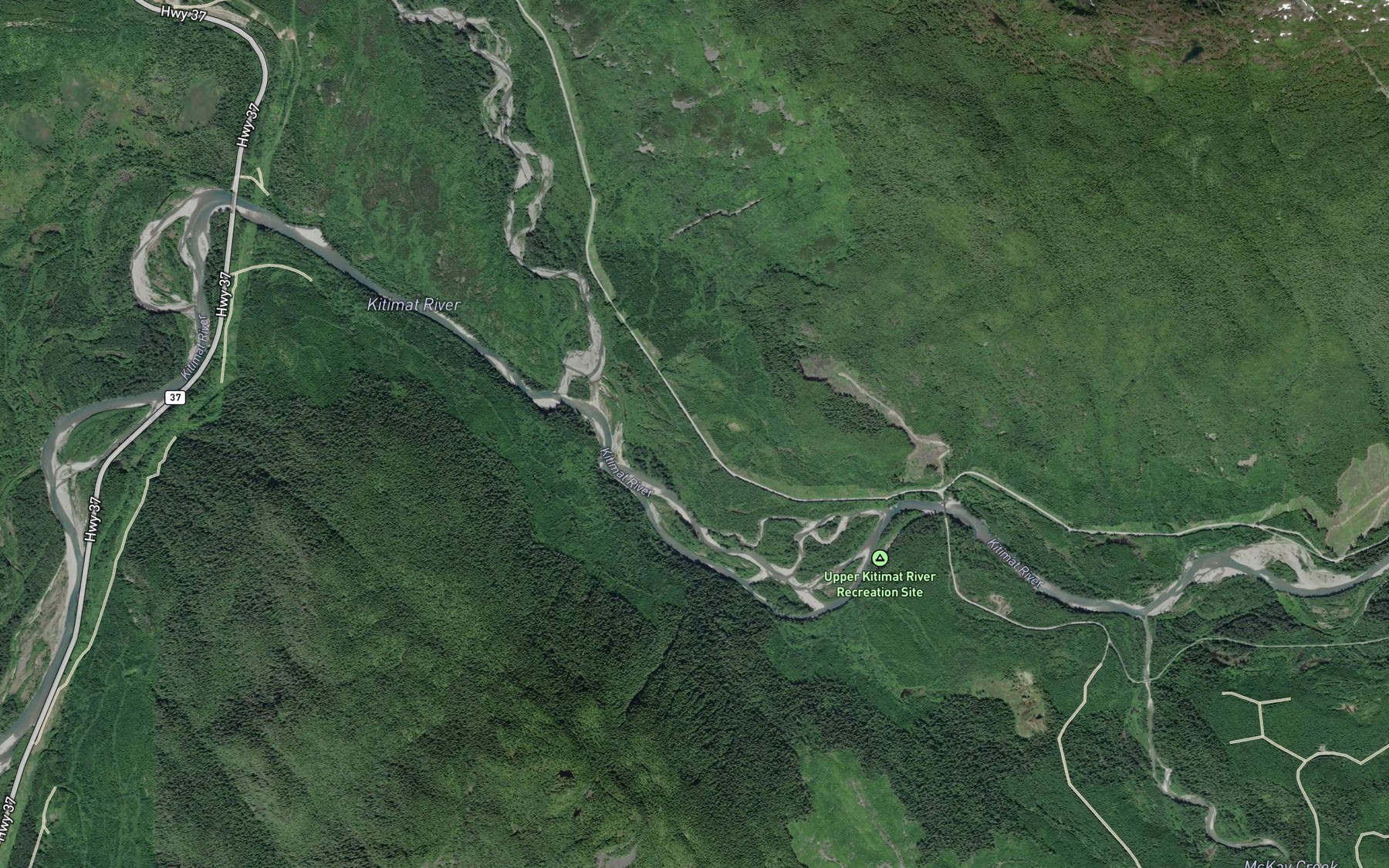 Satellite map of the Chist Creek