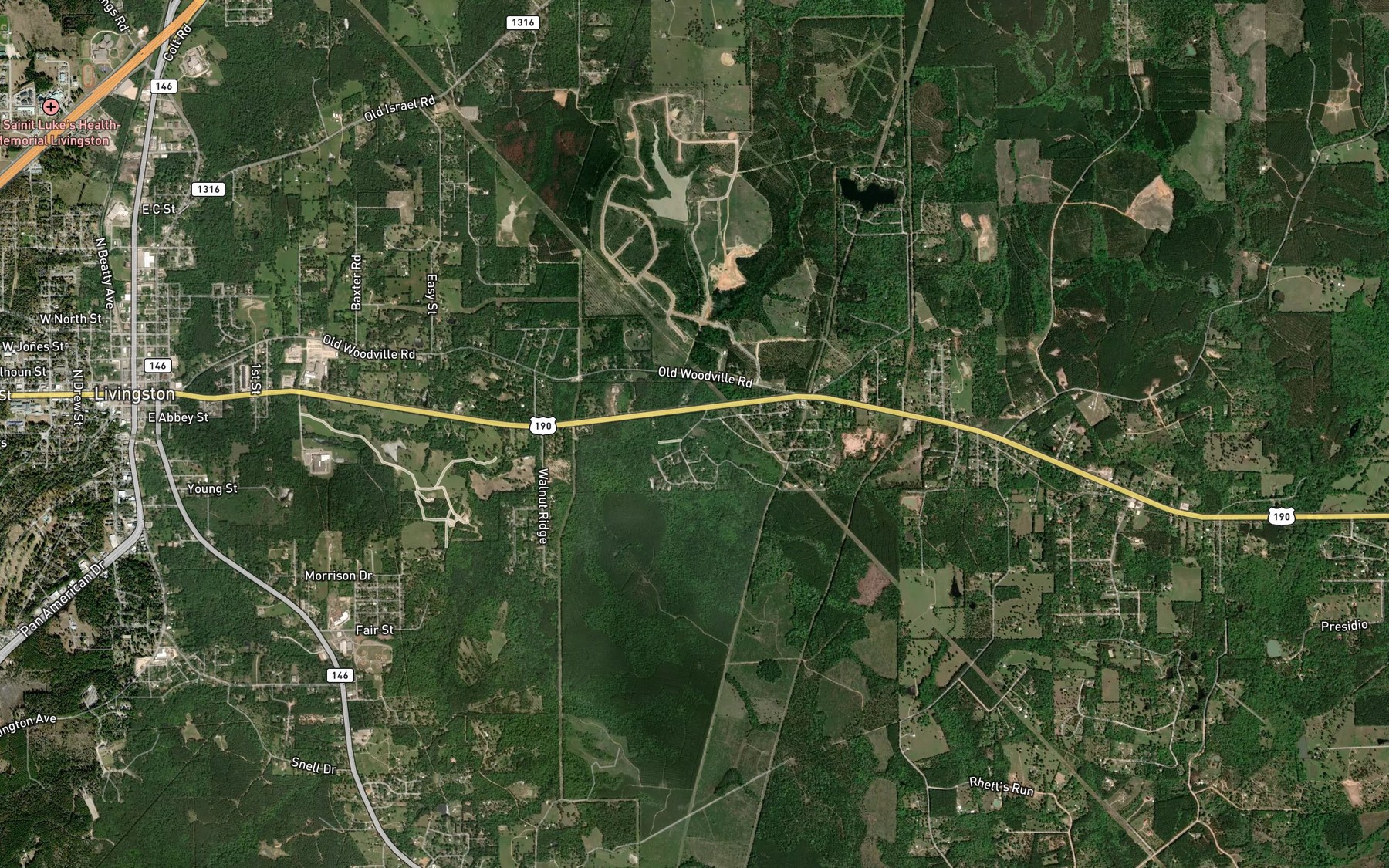 Satellite map of the Lake Jobe