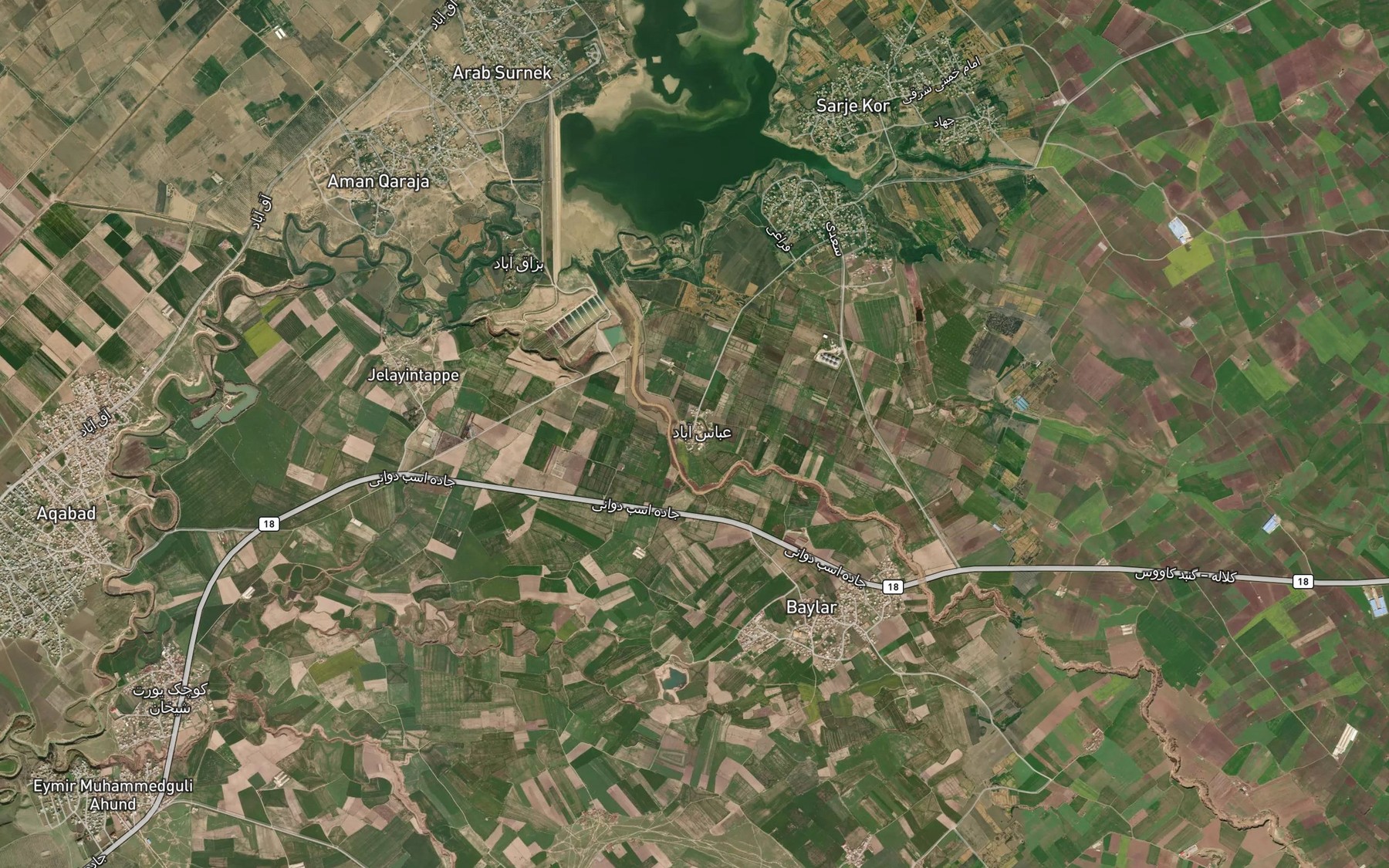 Satellite map of the Kal-e Qorb