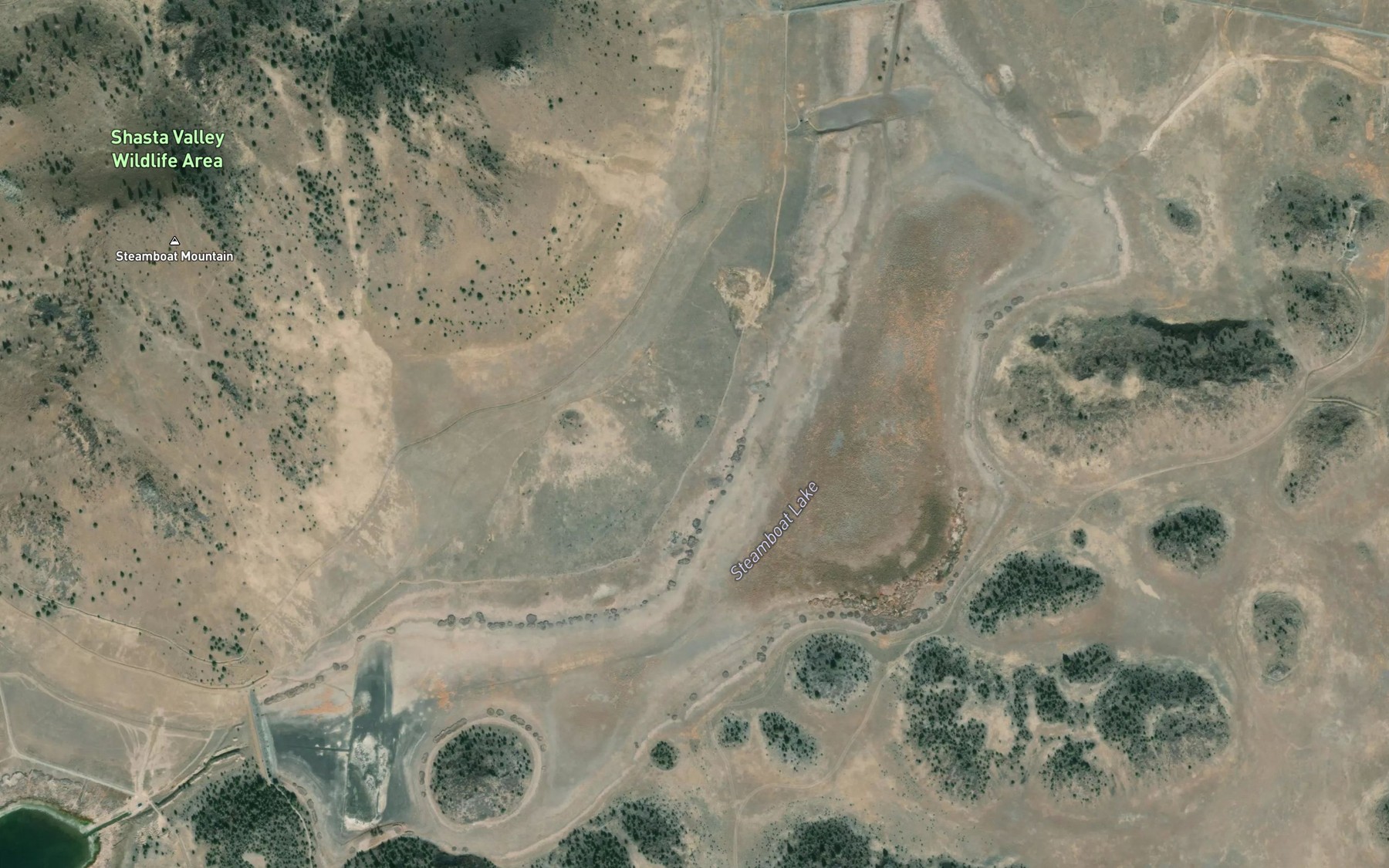 Satellite map of the Steamboat Lake