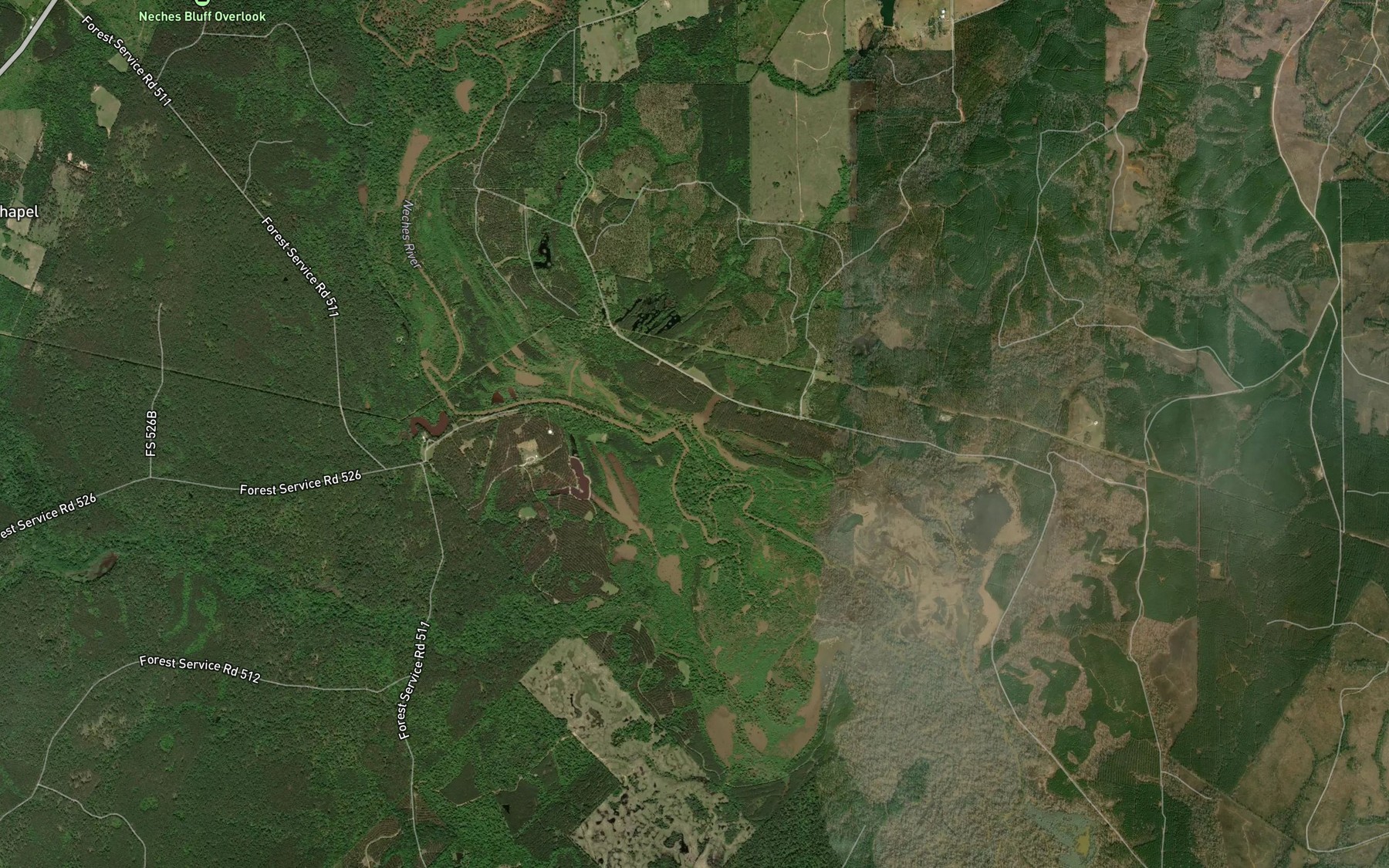 Satellite map of the Sawmill Branch