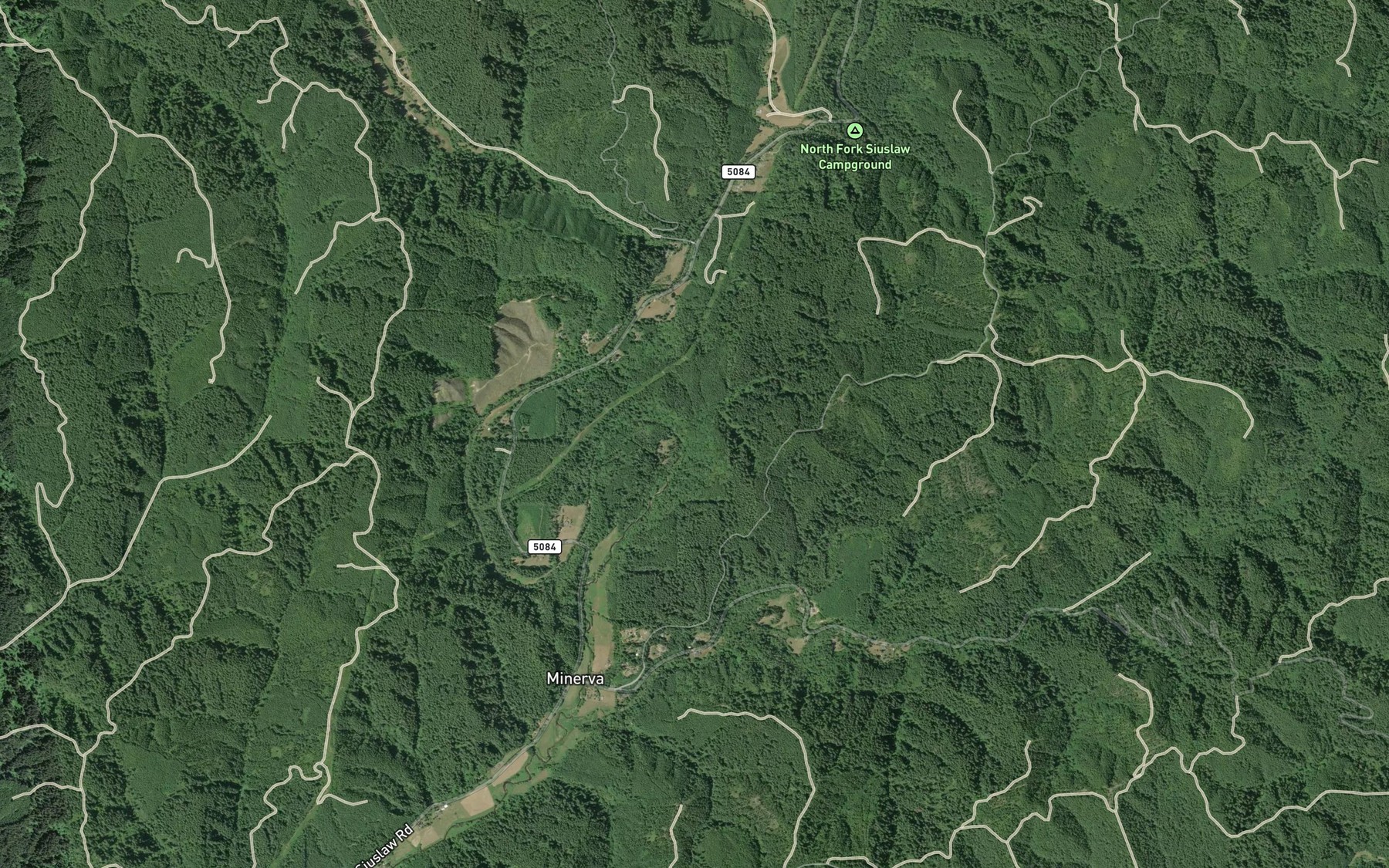 Satellite map of the Cataract Creek