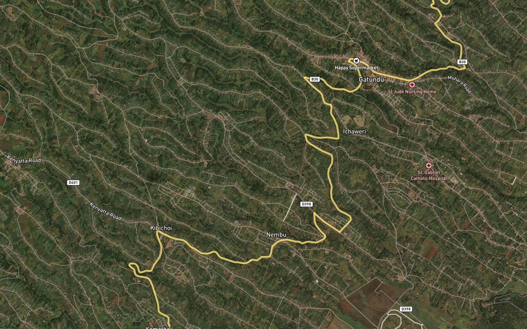 Satellite map of the Mararo