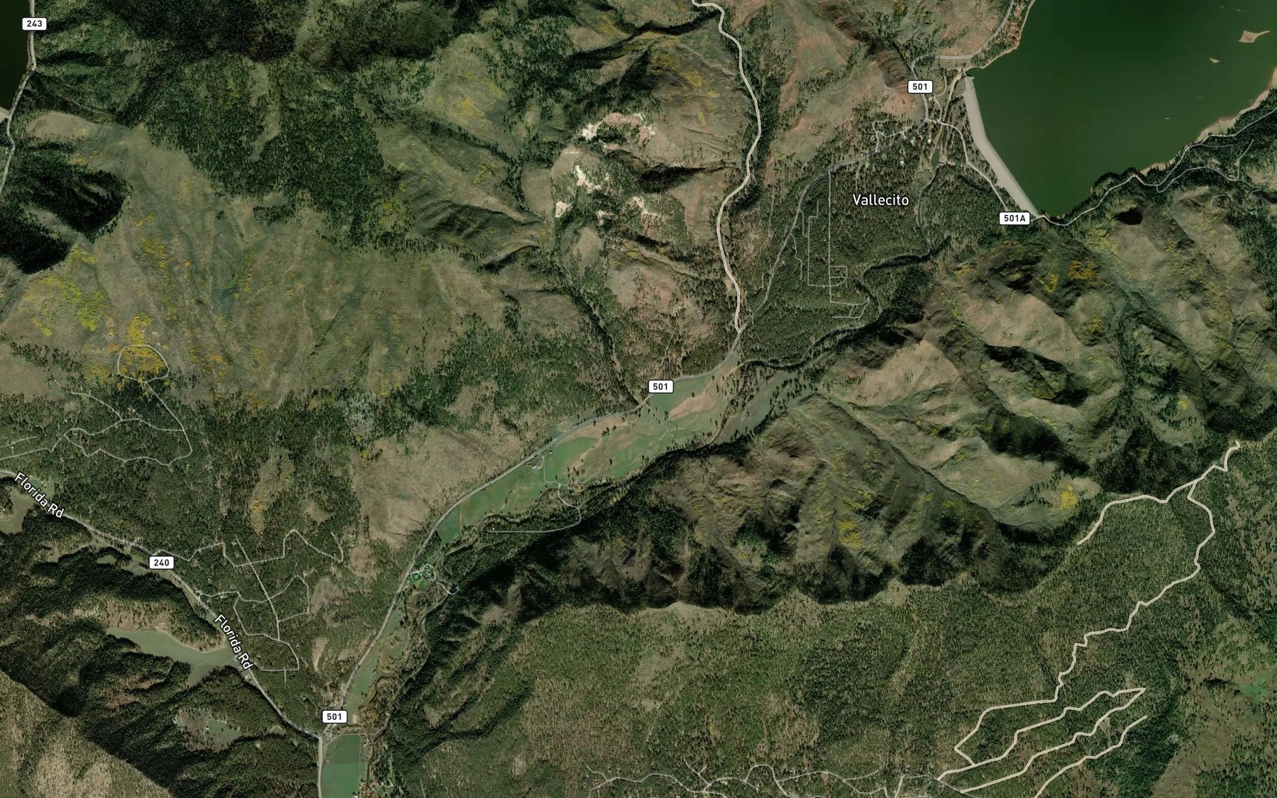 Satellite map of the Dry Creek